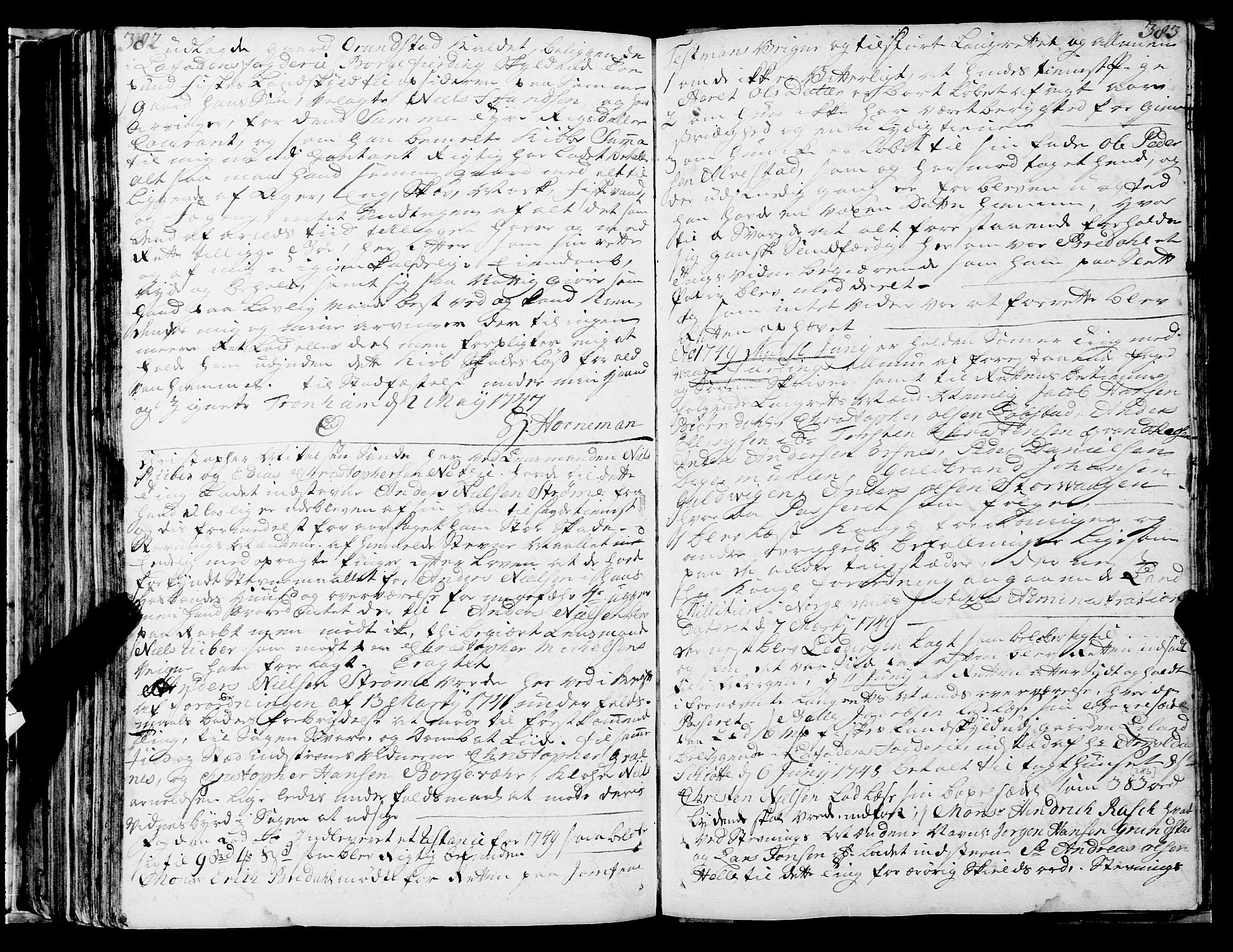 Lofoten sorenskriveri, SAT/A-0017/1/1/1A/L0005: Tingbok, 1739-1752, s. 382-383