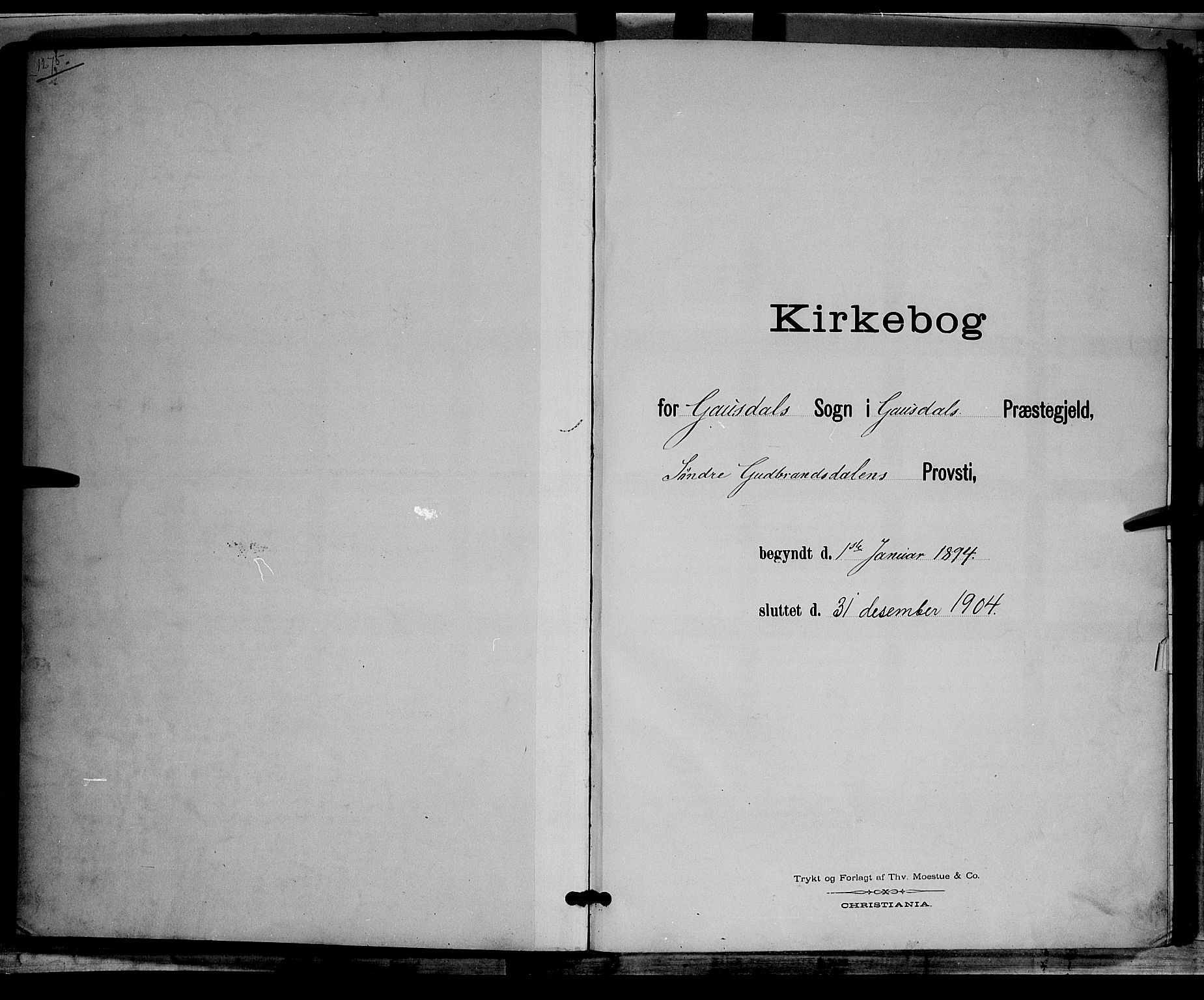 Østre Gausdal prestekontor, AV/SAH-PREST-092/H/Ha/Hab/L0002: Klokkerbok nr. 2, 1894-1904
