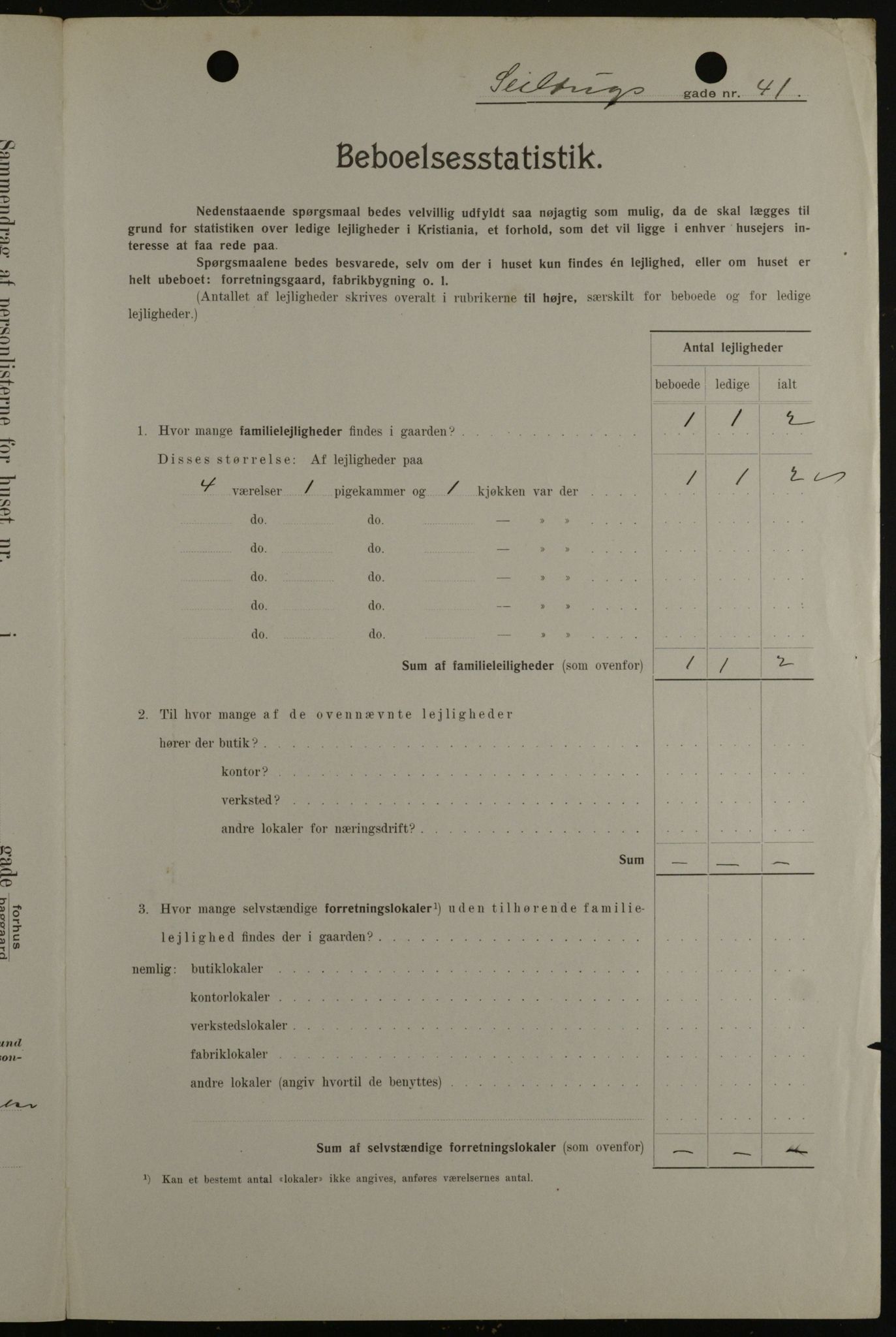 OBA, Kommunal folketelling 1.2.1908 for Kristiania kjøpstad, 1908, s. 85143