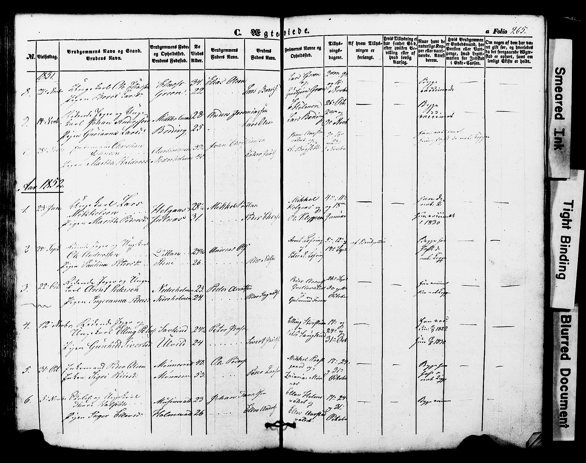 Ministerialprotokoller, klokkerbøker og fødselsregistre - Nord-Trøndelag, SAT/A-1458/724/L0268: Klokkerbok nr. 724C04, 1846-1878, s. 265