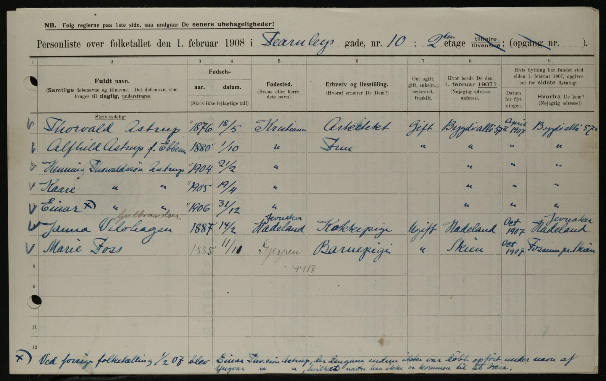 OBA, Kommunal folketelling 1.2.1908 for Kristiania kjøpstad, 1908, s. 21802