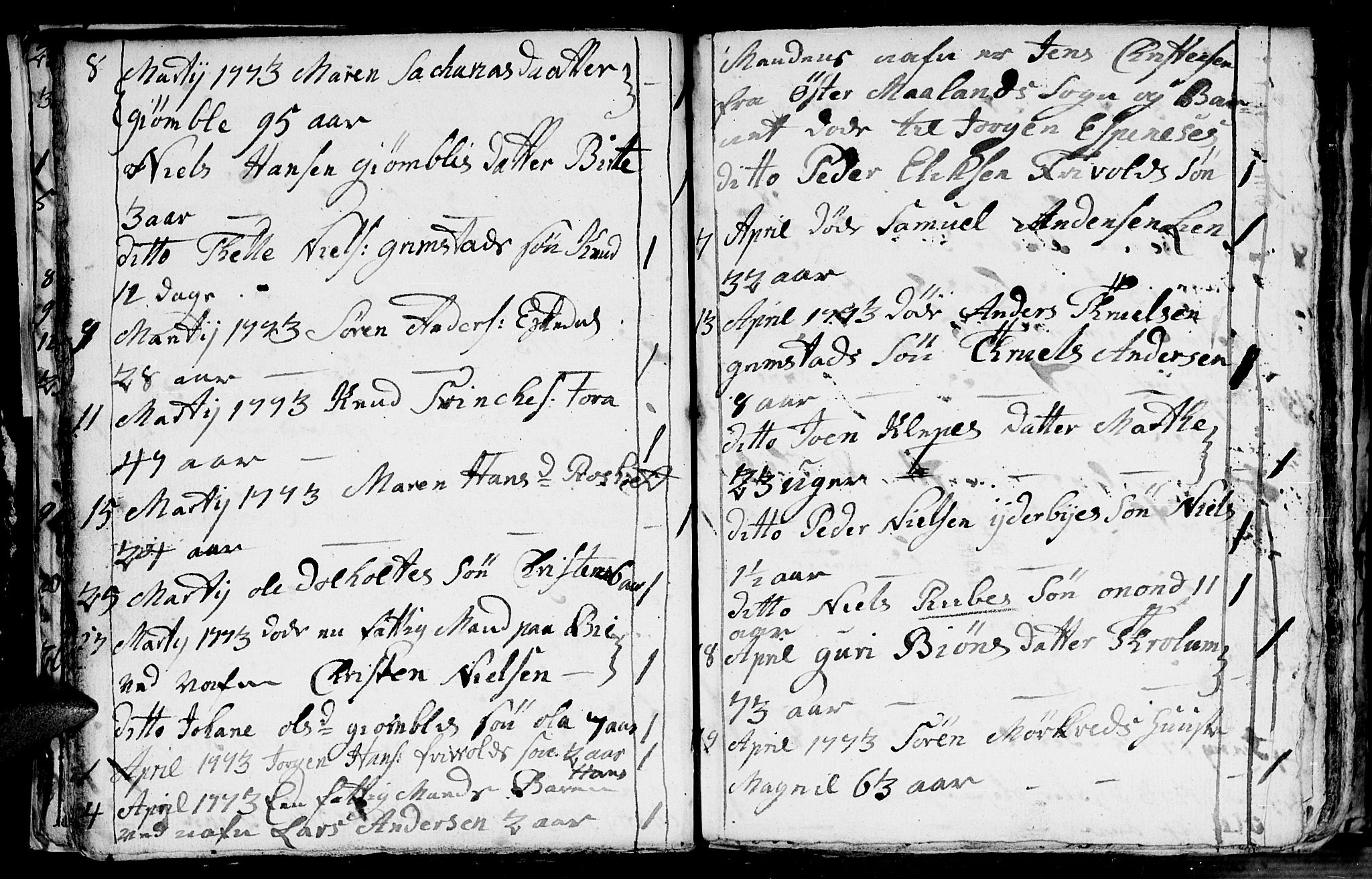 Fjære sokneprestkontor, AV/SAK-1111-0011/F/Fb/L0004: Klokkerbok nr. B 4, 1766-1785, s. 13