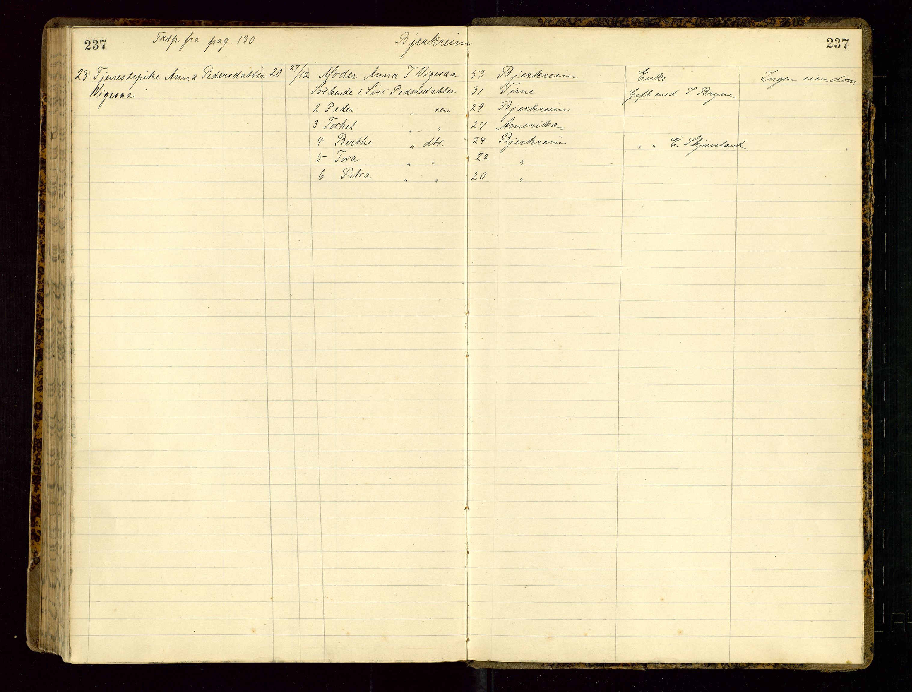 Dalane sorenskriveri, AV/SAST-A-100309/001/5/52/L0001: DØDSFALLPROTOKOLL, 1904-1911, s. 237