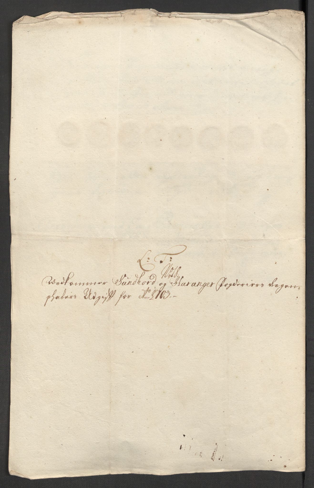 Rentekammeret inntil 1814, Reviderte regnskaper, Fogderegnskap, RA/EA-4092/R48/L2981: Fogderegnskap Sunnhordland og Hardanger, 1703, s. 249