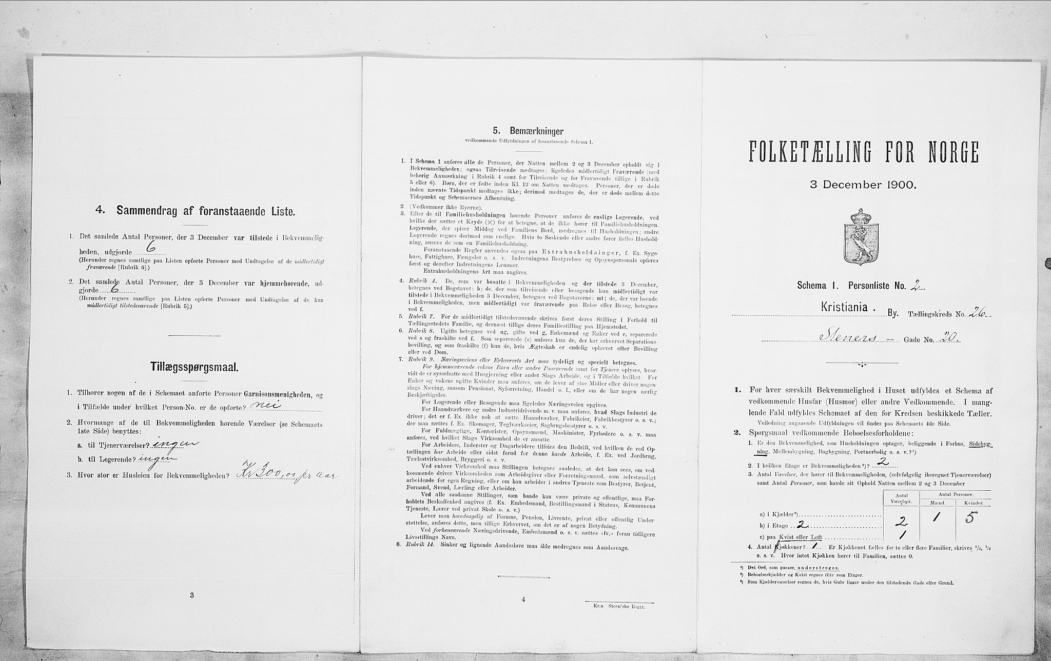 SAO, Folketelling 1900 for 0301 Kristiania kjøpstad, 1900, s. 91076