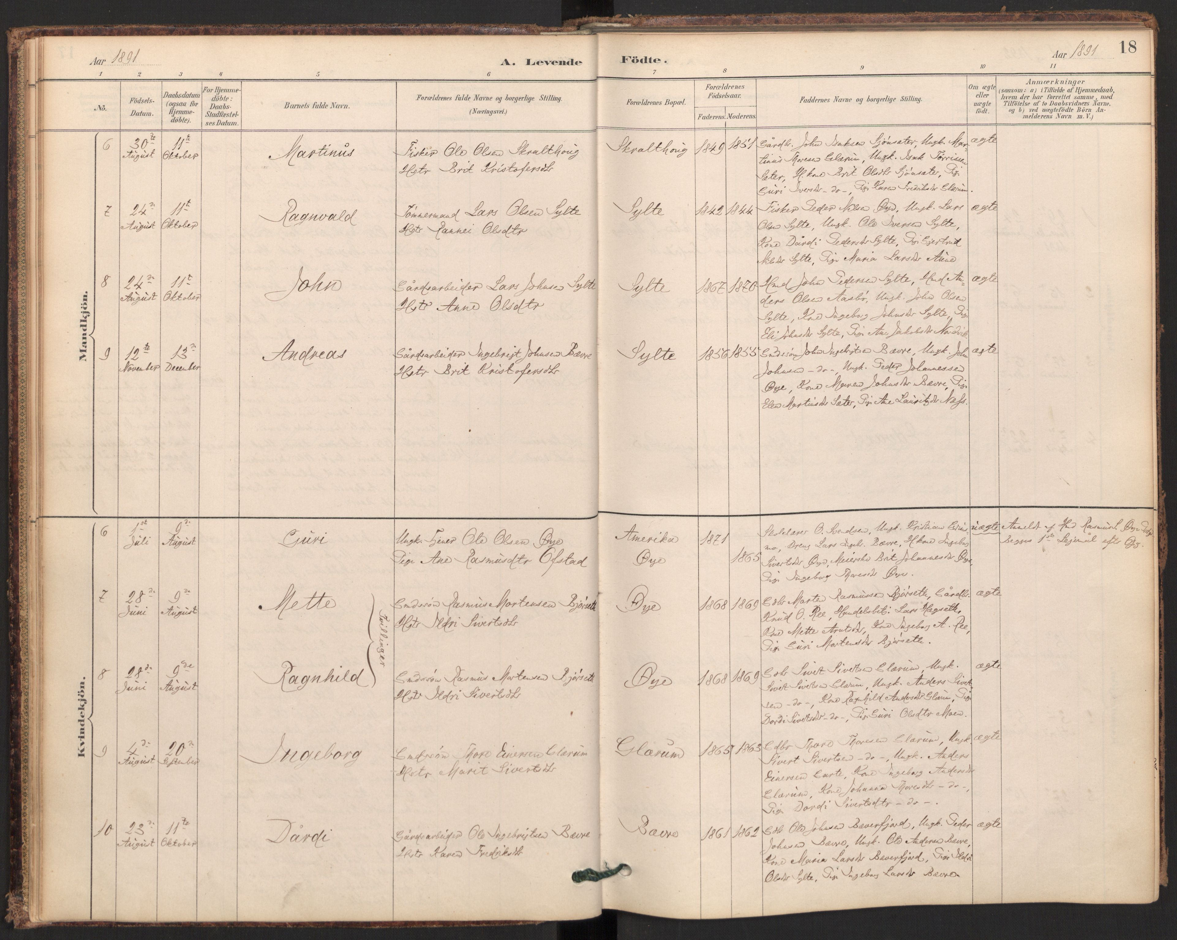 Ministerialprotokoller, klokkerbøker og fødselsregistre - Møre og Romsdal, AV/SAT-A-1454/595/L1047: Ministerialbok nr. 595A09, 1885-1900, s. 18