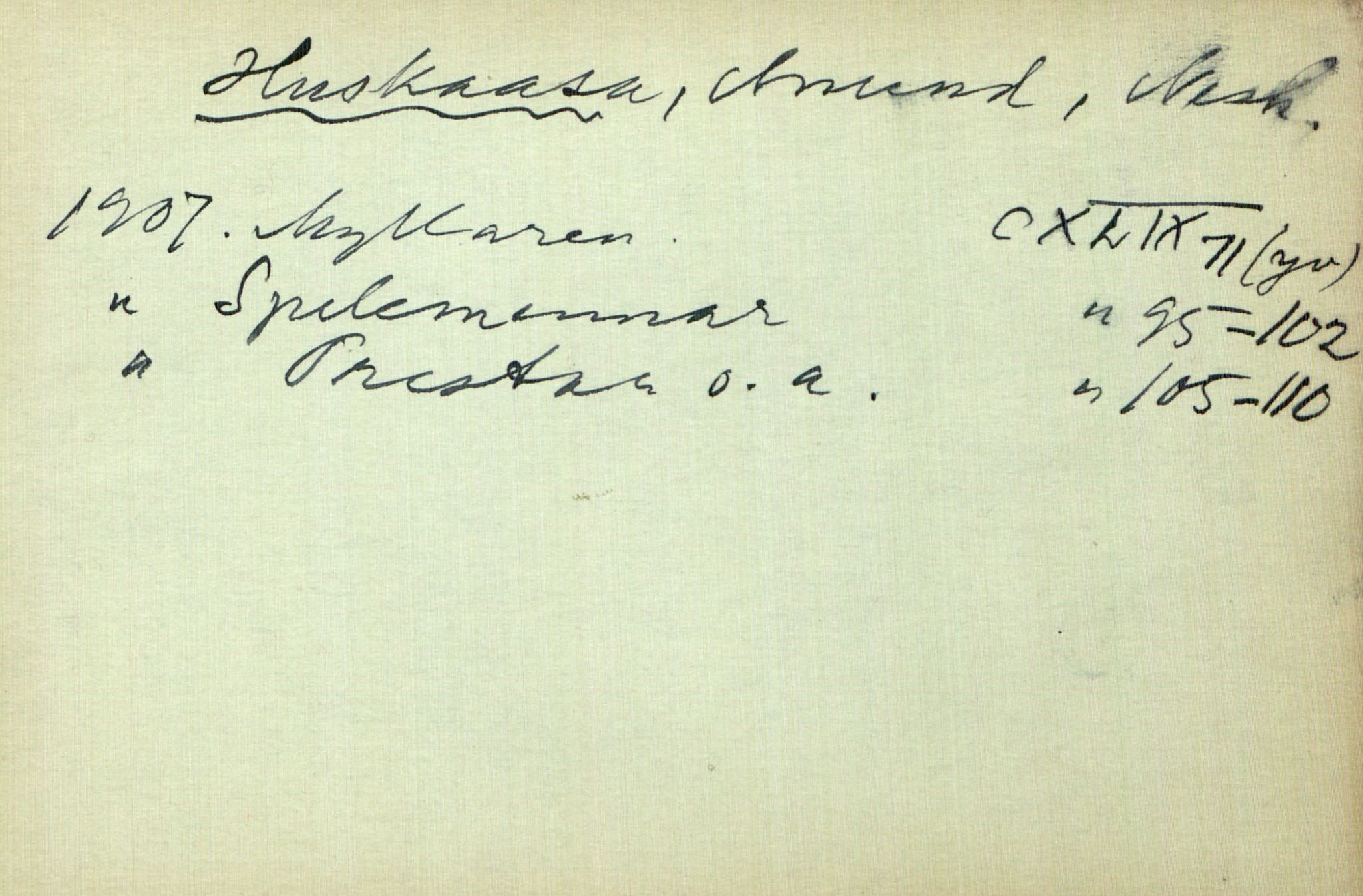 Rikard Berge, TEMU/TGM-A-1003/I/L0008: Personregister- H, 1910-1950