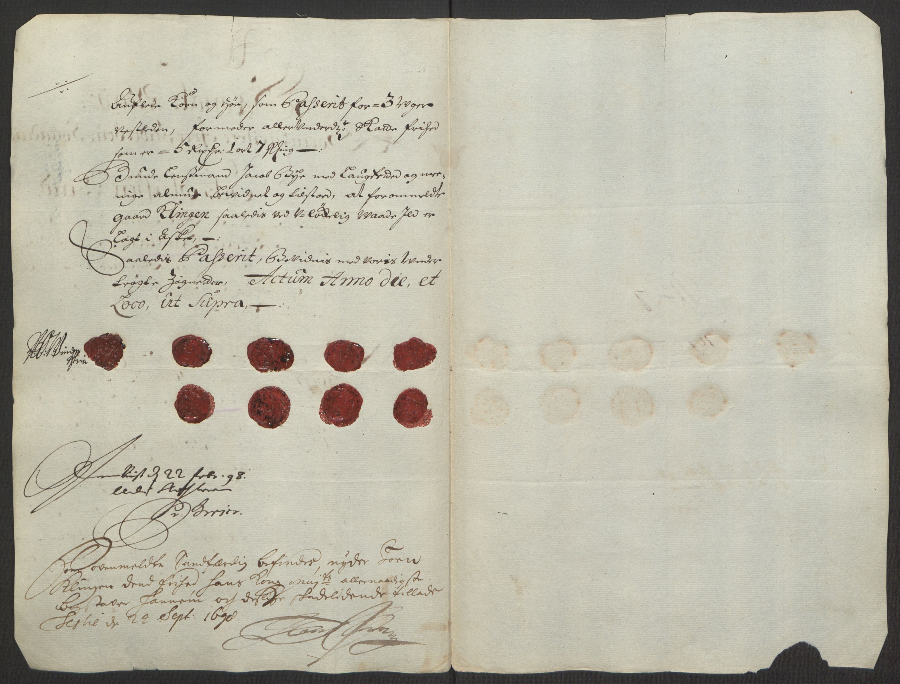 Rentekammeret inntil 1814, Reviderte regnskaper, Fogderegnskap, RA/EA-4092/R63/L4309: Fogderegnskap Inderøy, 1695-1697, s. 530