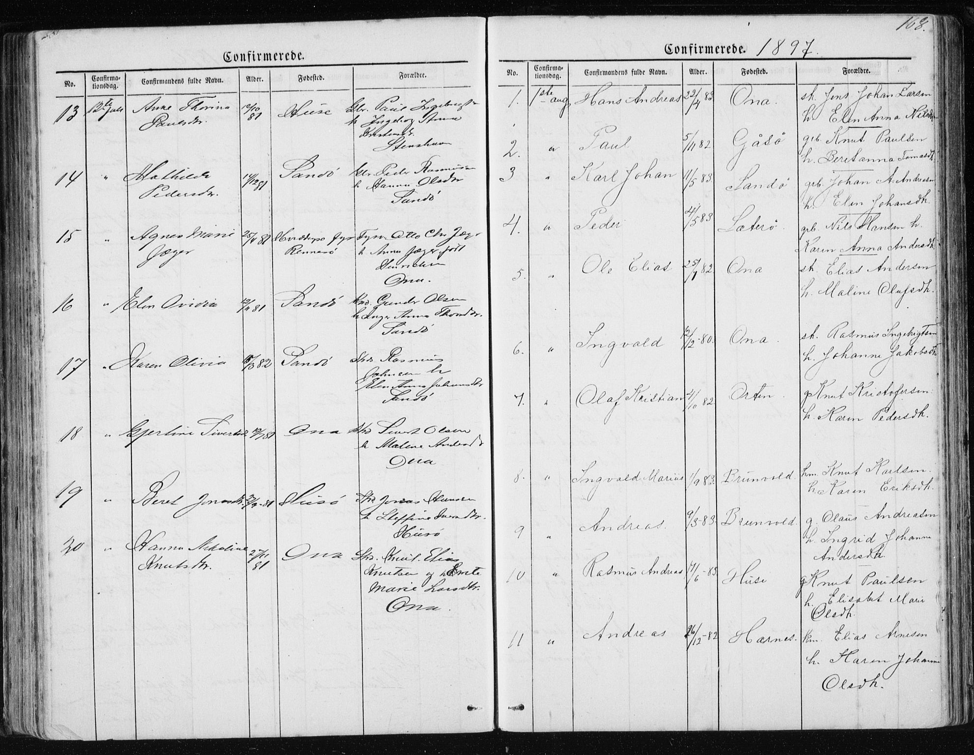 Ministerialprotokoller, klokkerbøker og fødselsregistre - Møre og Romsdal, SAT/A-1454/561/L0732: Klokkerbok nr. 561C02, 1867-1900, s. 168