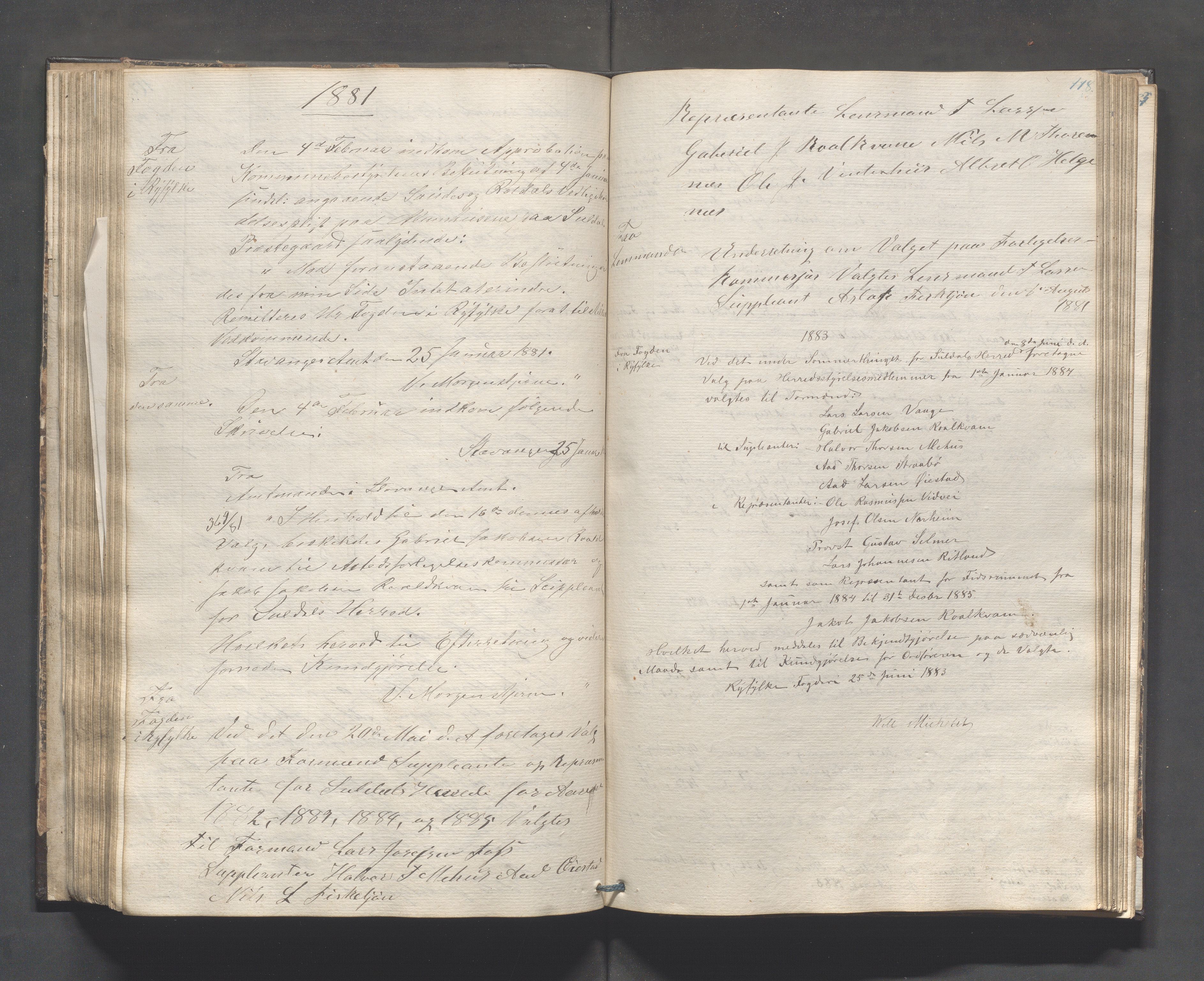 Suldal kommune - Formannskapet/Rådmannen, IKAR/K-101908/C/Ca/L0001: Journal, 1837-1900, s. 118