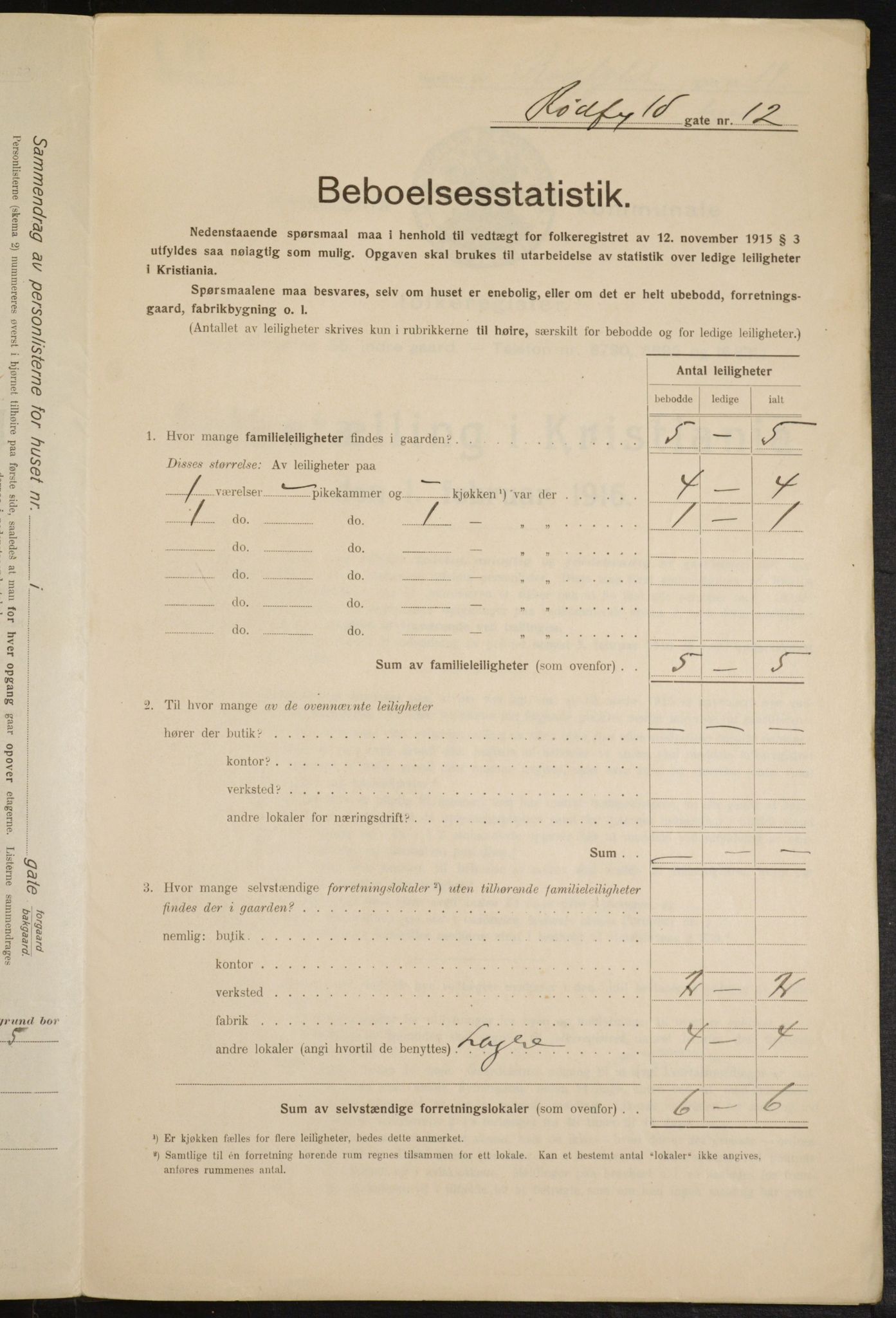 OBA, Kommunal folketelling 1.2.1916 for Kristiania, 1916, s. 88140