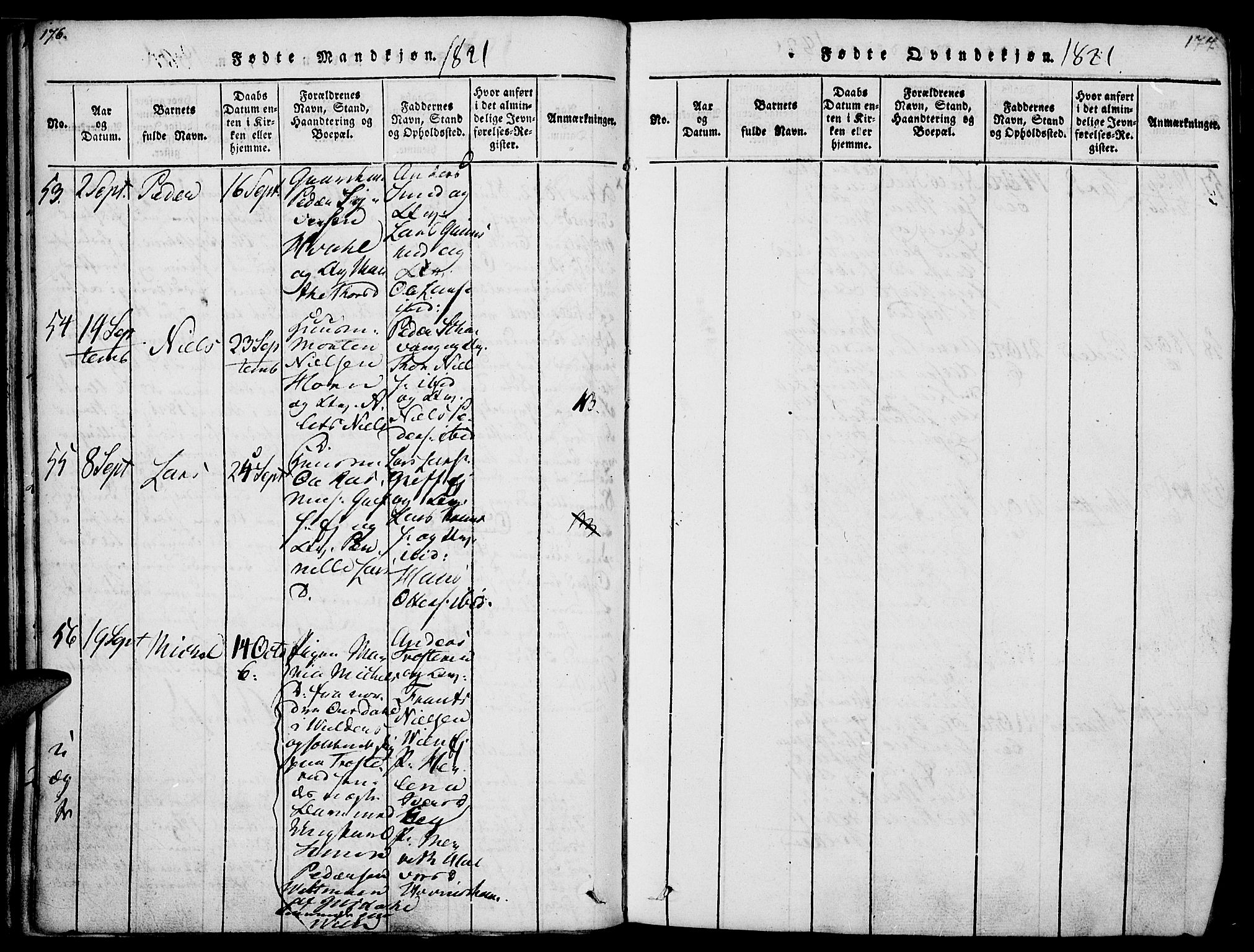 Nes prestekontor, Hedmark, AV/SAH-PREST-020/K/Ka/L0002: Ministerialbok nr. 2, 1813-1827, s. 176-177