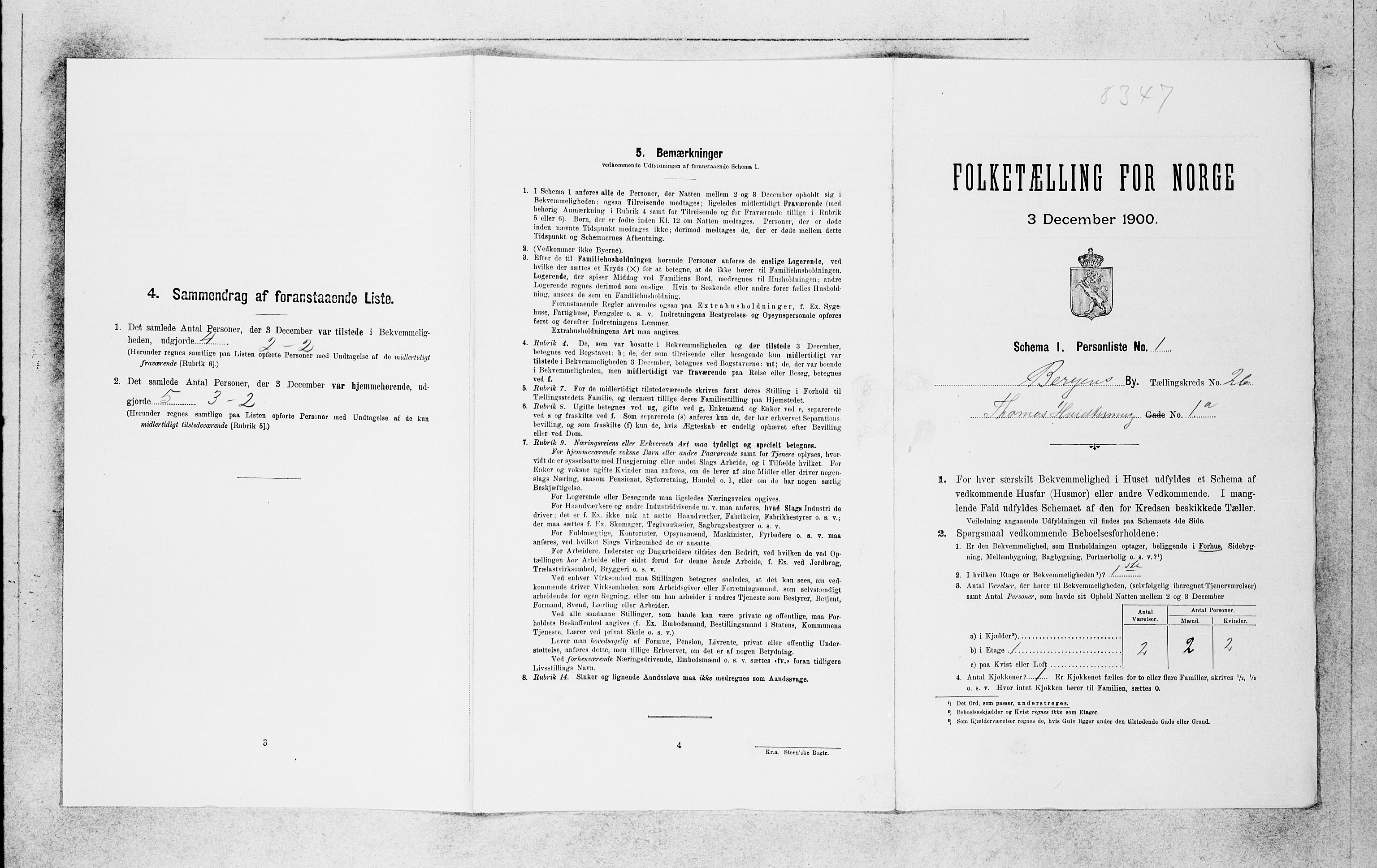 SAB, Folketelling 1900 for 1301 Bergen kjøpstad, 1900, s. 5468