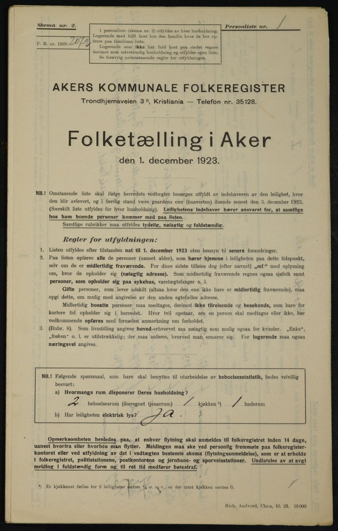 , Kommunal folketelling 1.12.1923 for Aker, 1923, s. 21366