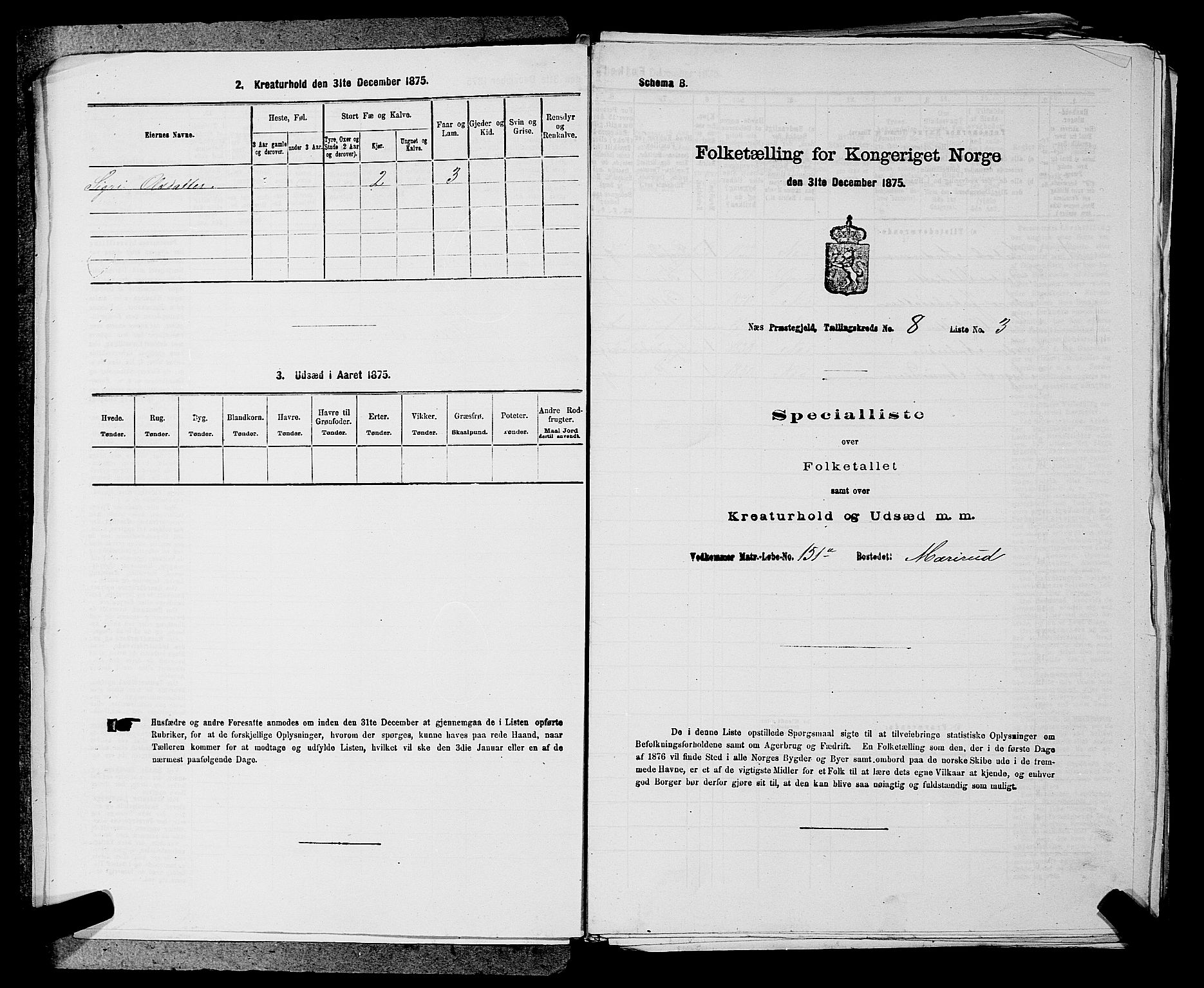 RA, Folketelling 1875 for 0236P Nes prestegjeld, 1875, s. 1233