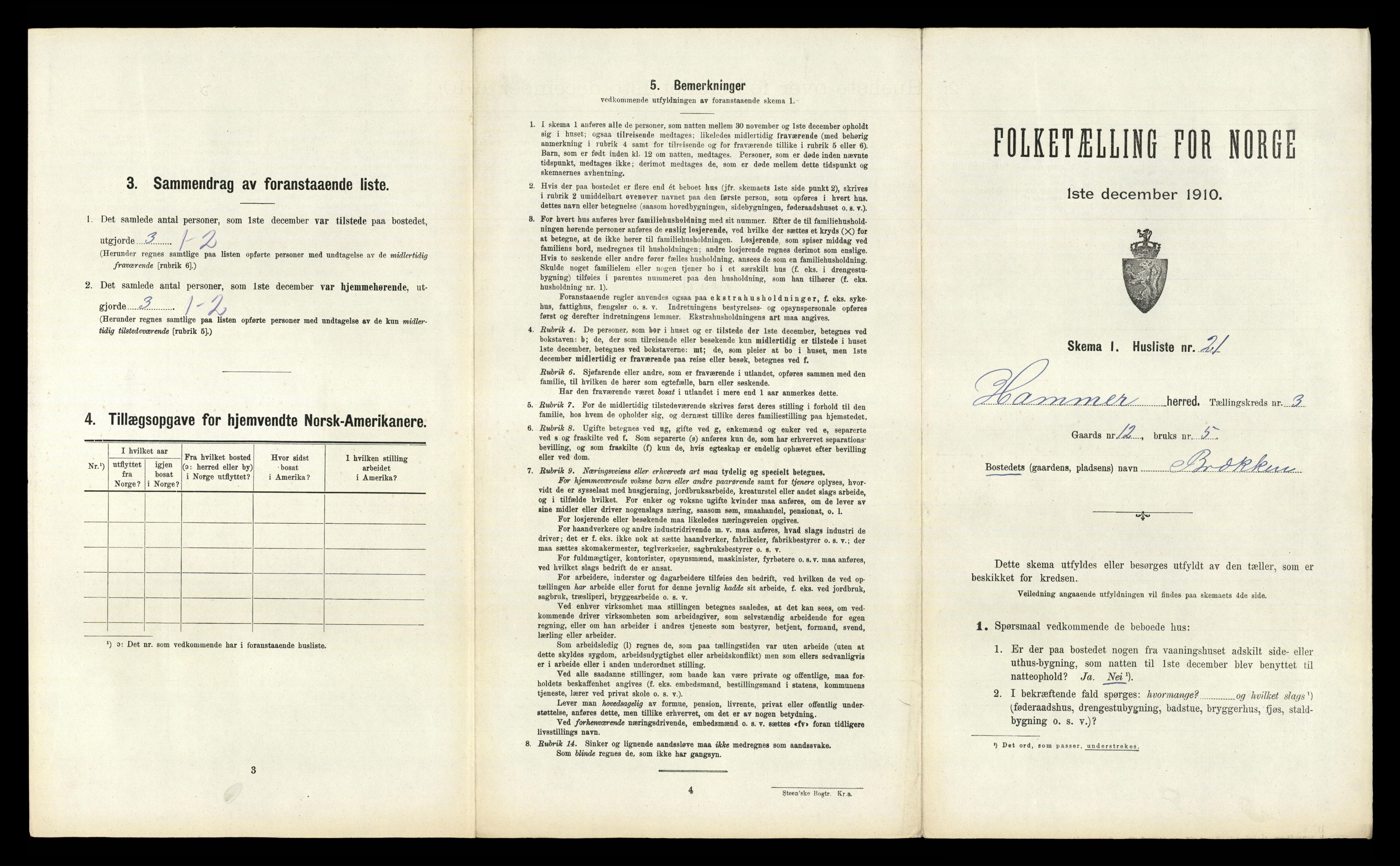 RA, Folketelling 1910 for 1254 Hamre herred, 1910, s. 188