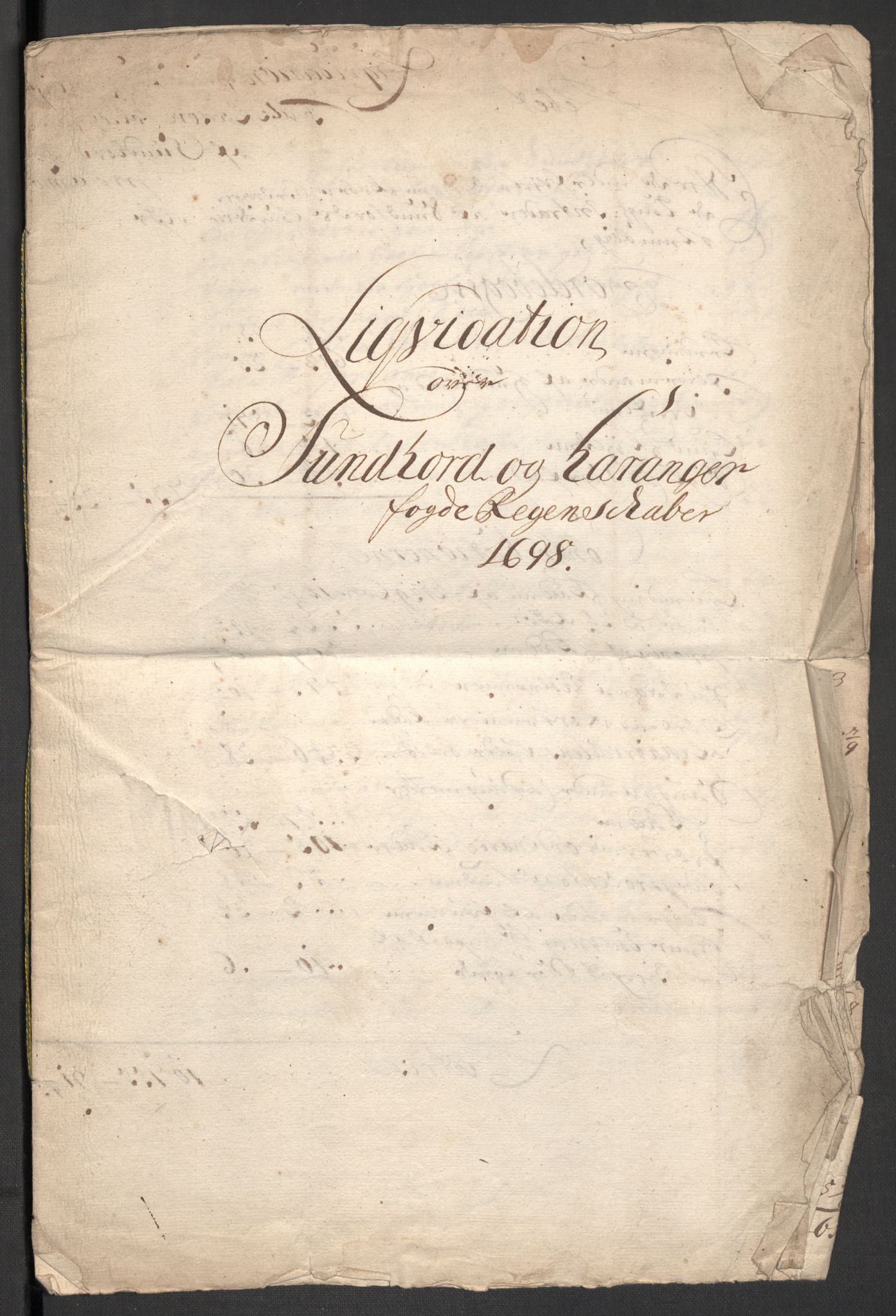 Rentekammeret inntil 1814, Reviderte regnskaper, Fogderegnskap, AV/RA-EA-4092/R48/L2977: Fogderegnskap Sunnhordland og Hardanger, 1697-1698, s. 235