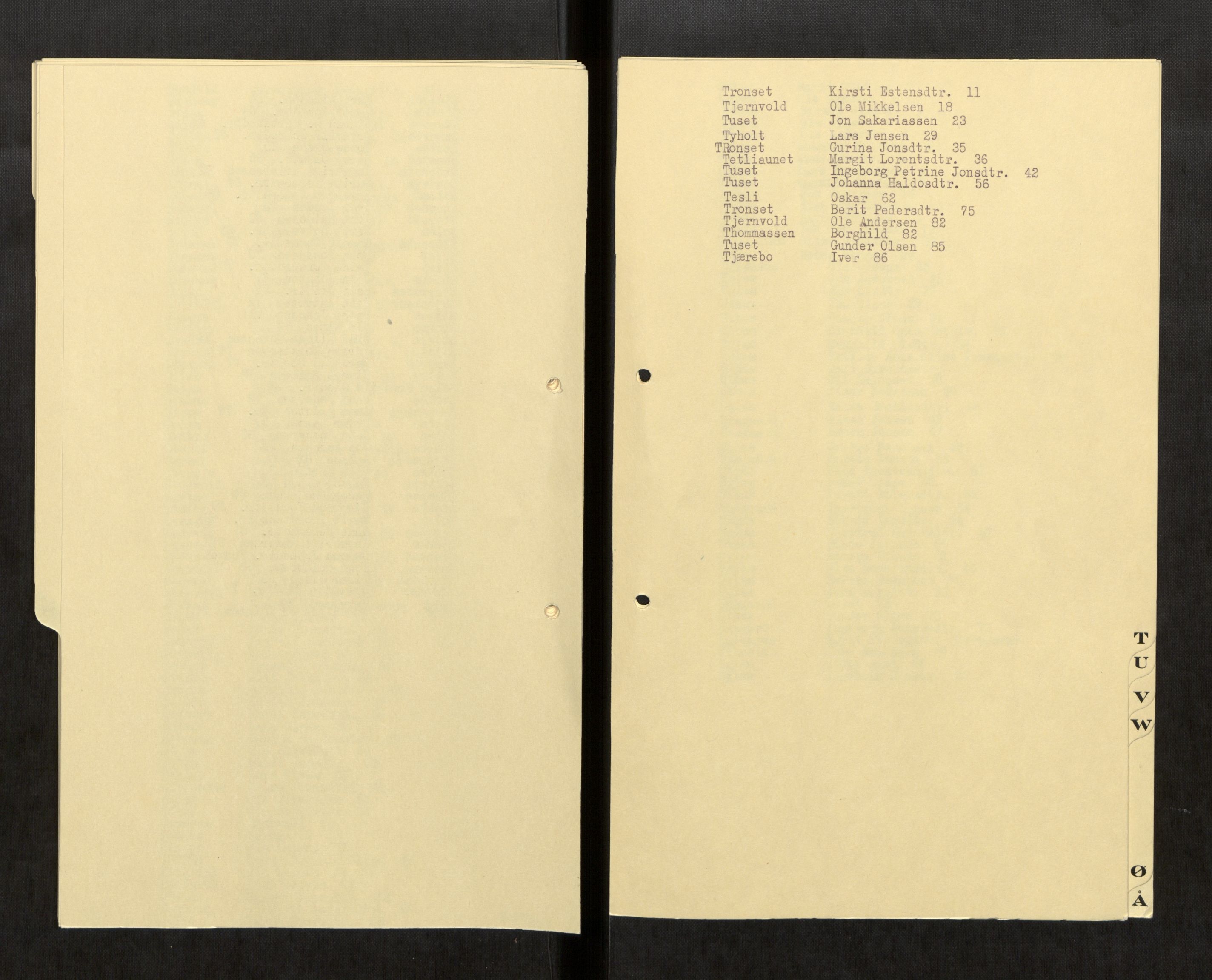 Selbu lensmannskontor, AV/SAT-A-1081/2/G/Ga/L0009: Register over dødsfallsprotokoller , 1911-1962
