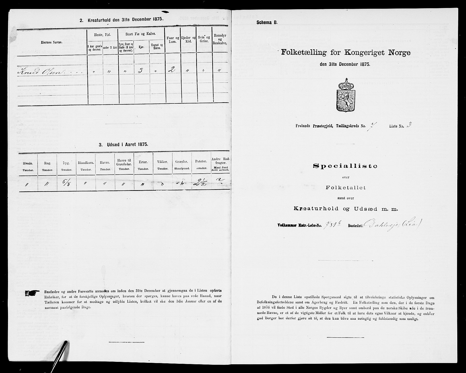 SAK, Folketelling 1875 for 0919P Froland prestegjeld, 1875, s. 640