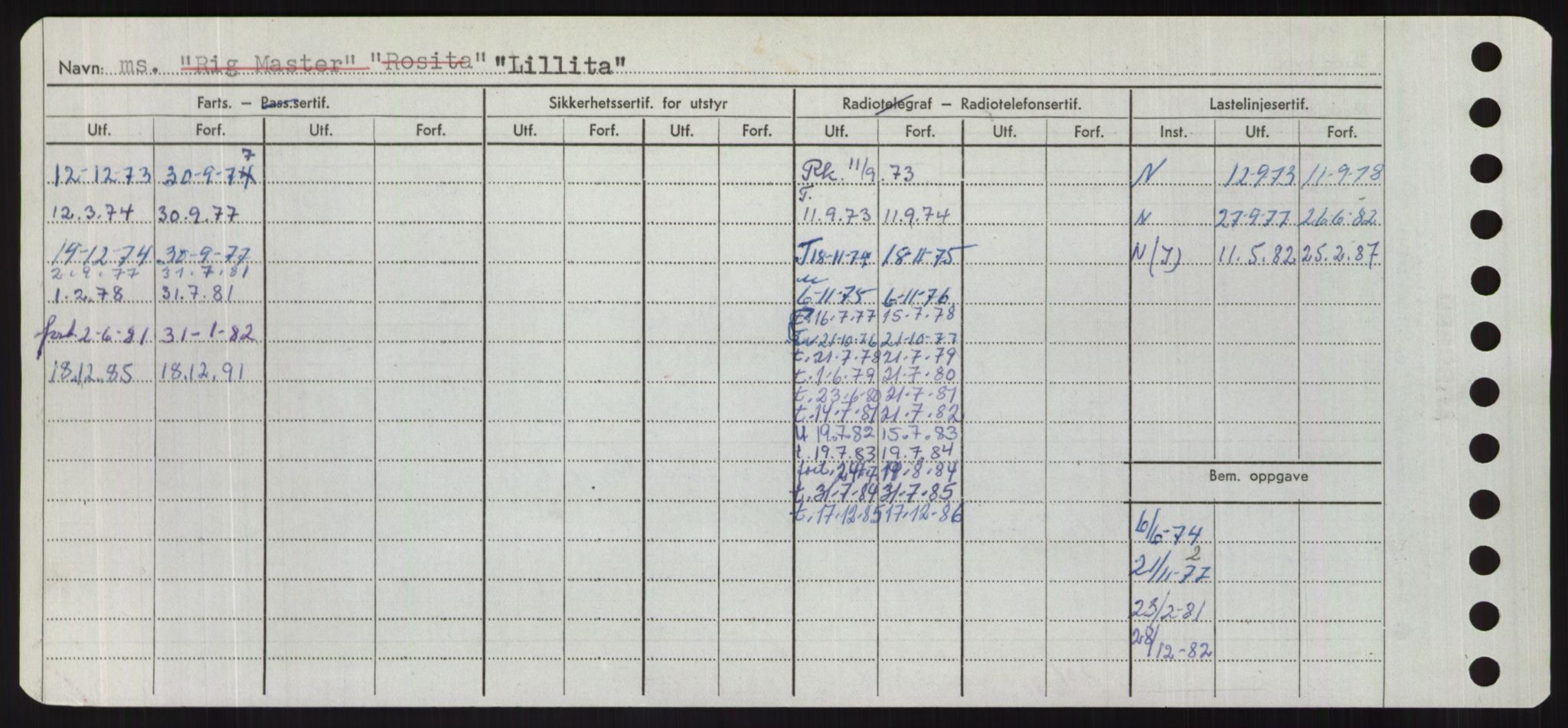 Sjøfartsdirektoratet med forløpere, Skipsmålingen, RA/S-1627/H/Hd/L0023: Fartøy, Lia-Løv, s. 84