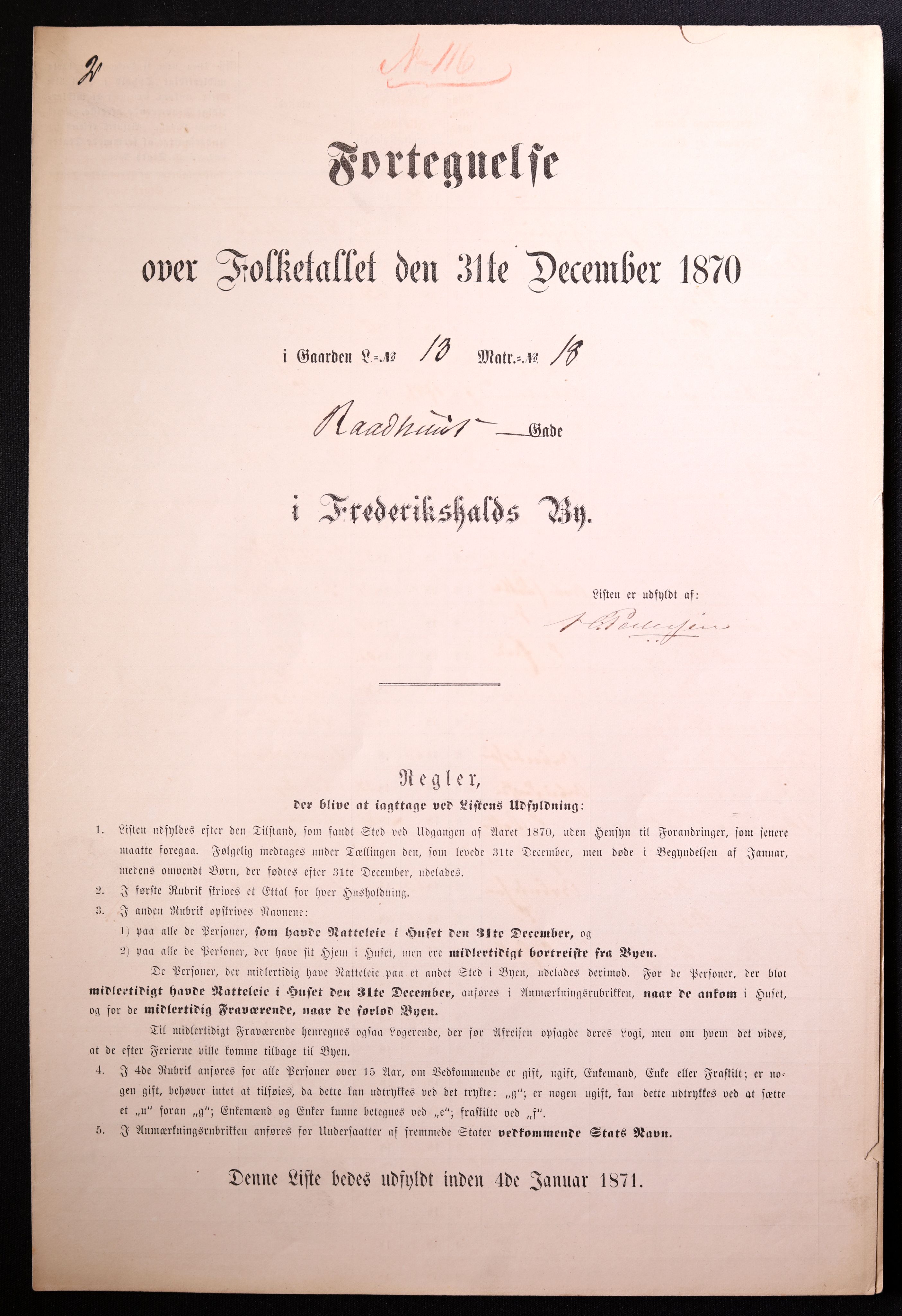 RA, Folketelling 1870 for 0101 Fredrikshald kjøpstad, 1870, s. 495