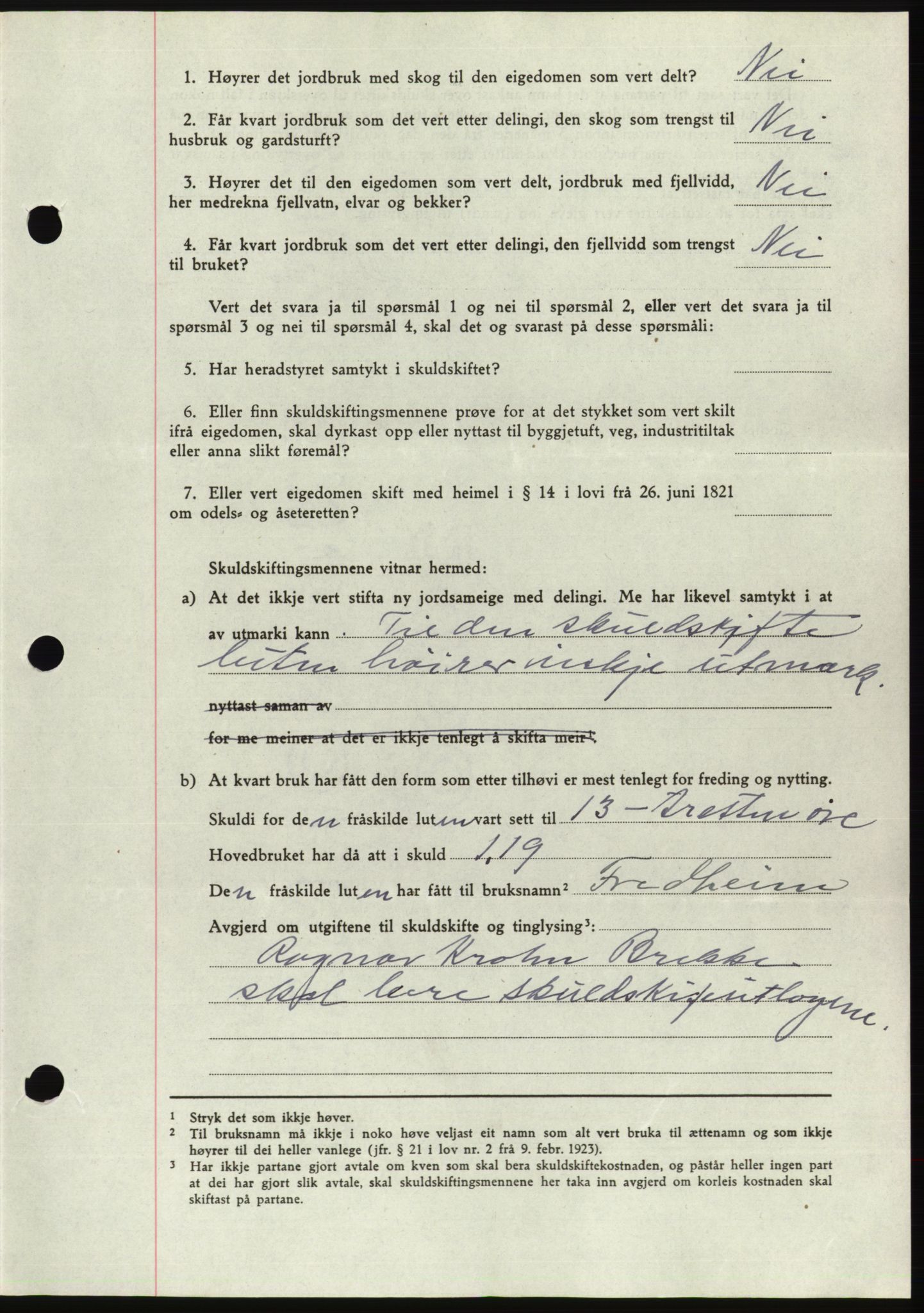 Søre Sunnmøre sorenskriveri, AV/SAT-A-4122/1/2/2C/L0077: Pantebok nr. 3A, 1945-1946, Dagboknr: 287/1945