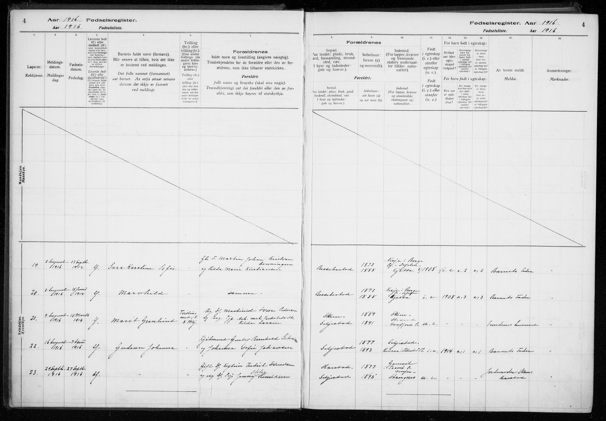 Trondenes sokneprestkontor, AV/SATØ-S-1319/I/Ia/L0089: Fødselsregister nr. 89, 1916-1925, s. 4