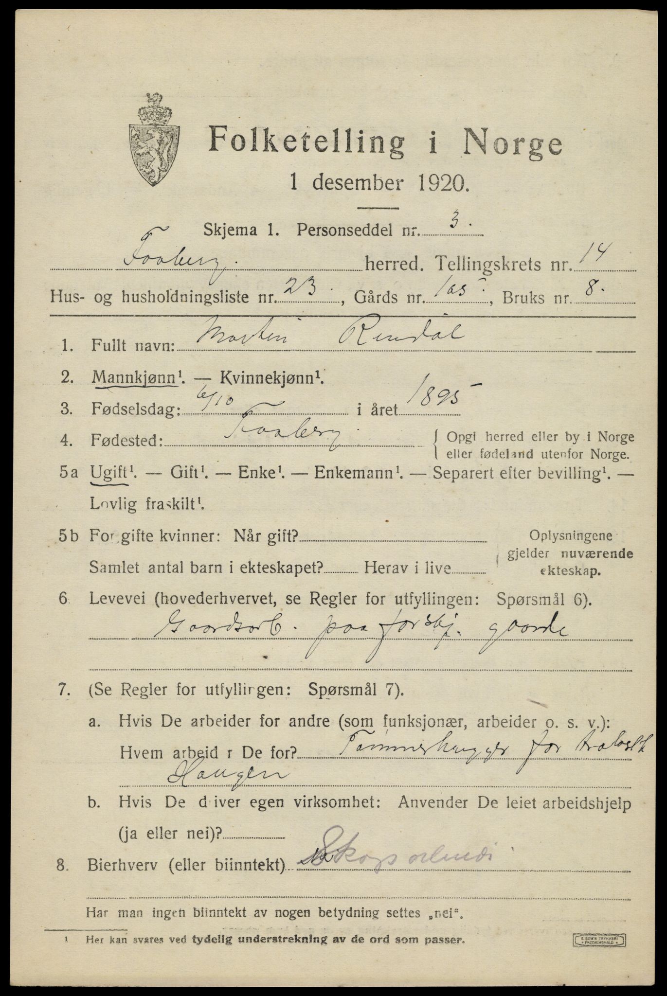 SAH, Folketelling 1920 for 0524 Fåberg herred, 1920, s. 15024