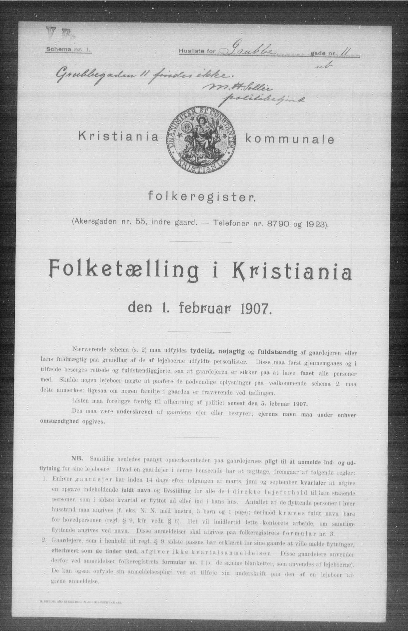 OBA, Kommunal folketelling 1.2.1907 for Kristiania kjøpstad, 1907, s. 15364