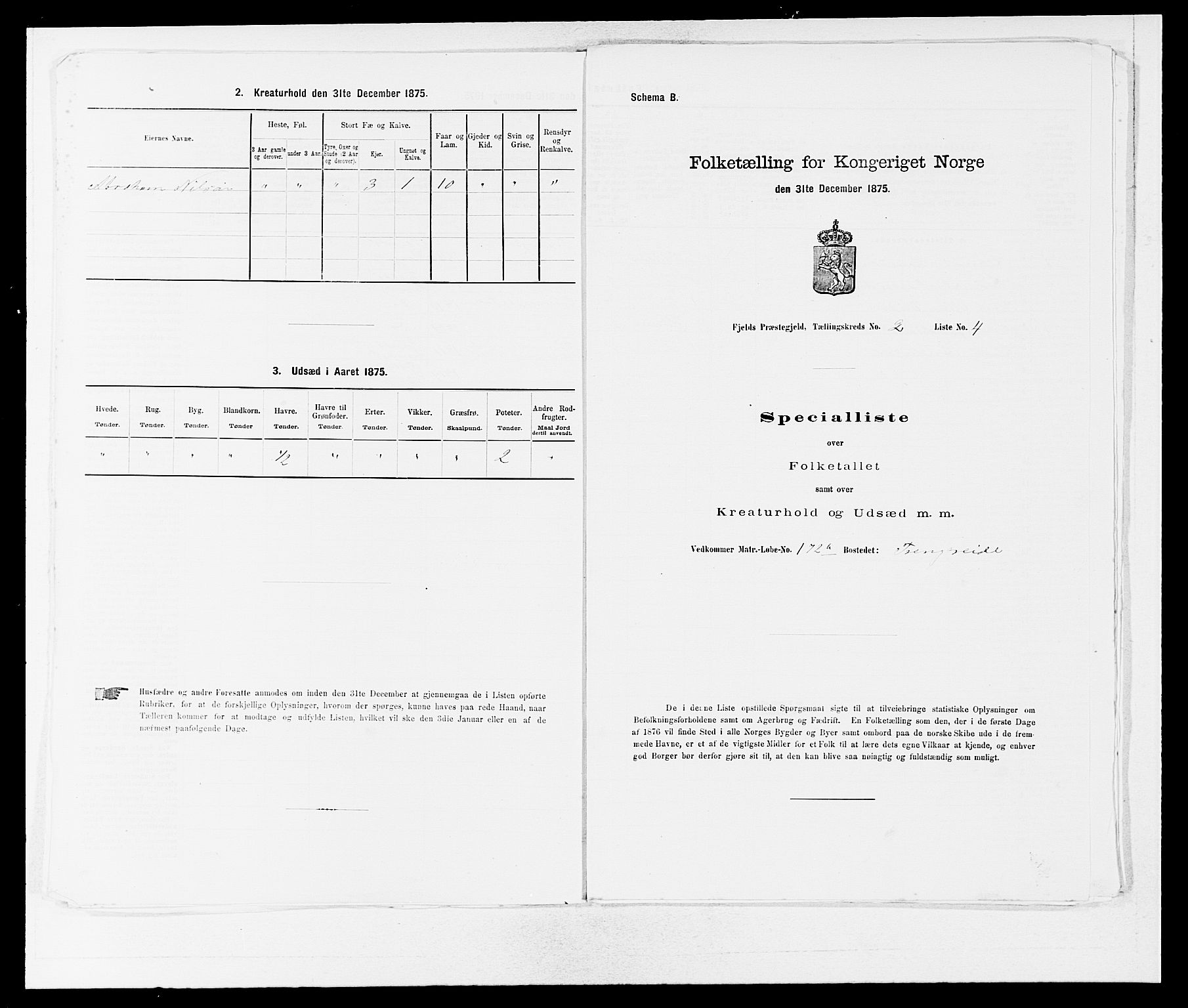 SAB, Folketelling 1875 for 1246P Fjell prestegjeld, 1875, s. 137