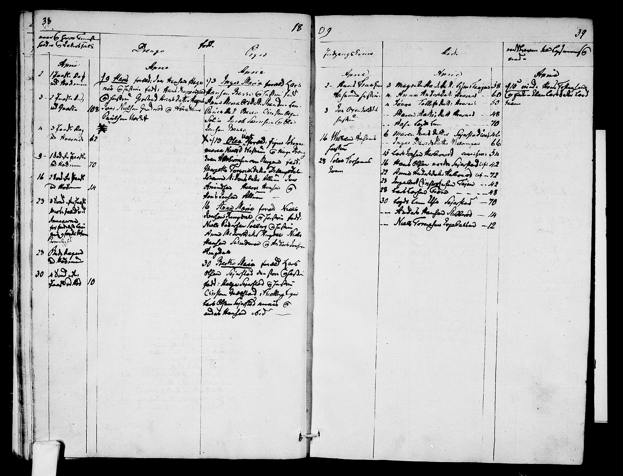 Hedrum kirkebøker, SAKO/A-344/F/Fa/L0003: Ministerialbok nr. I 3, 1807-1816, s. 38-39
