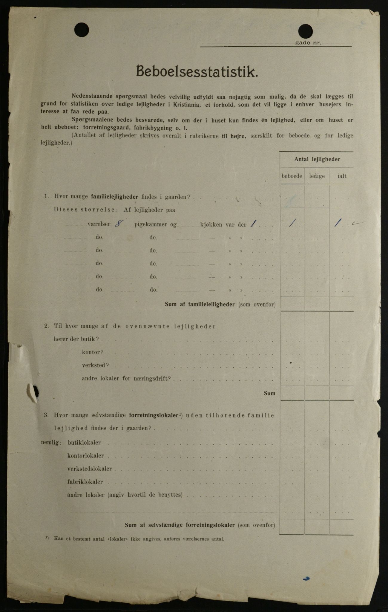OBA, Kommunal folketelling 1.2.1908 for Kristiania kjøpstad, 1908, s. 107487