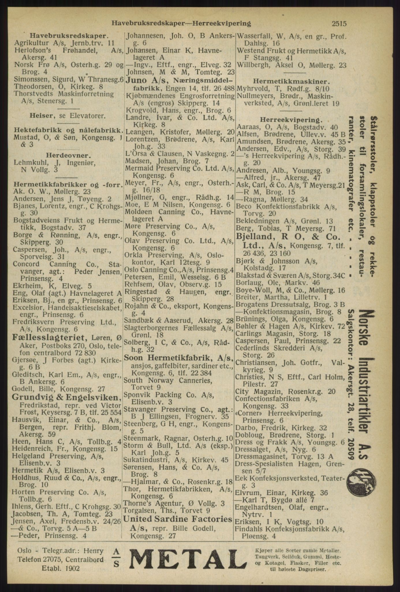 Kristiania/Oslo adressebok, PUBL/-, 1936, s. 2515