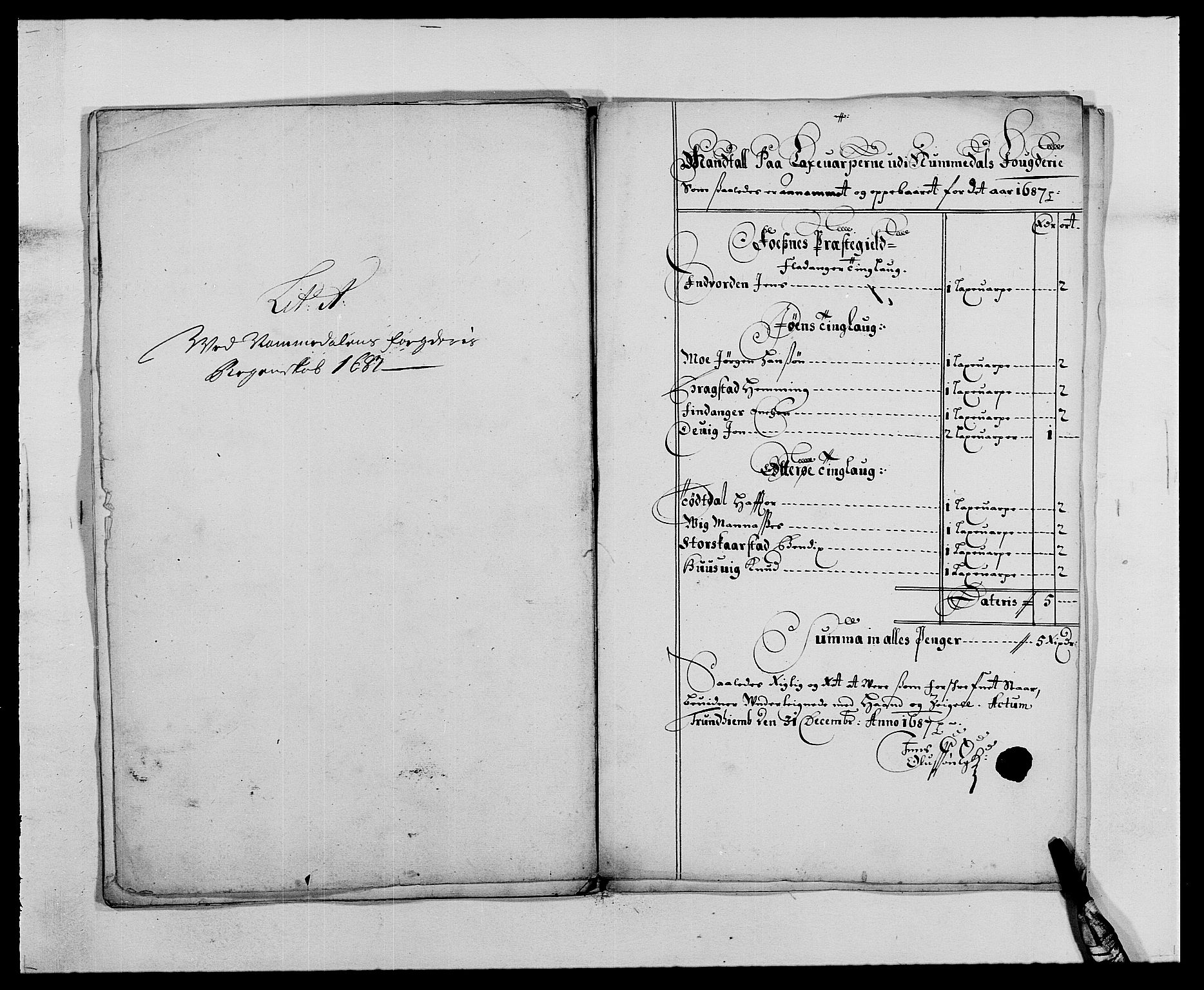 Rentekammeret inntil 1814, Reviderte regnskaper, Fogderegnskap, AV/RA-EA-4092/R64/L4422: Fogderegnskap Namdal, 1687-1689, s. 11