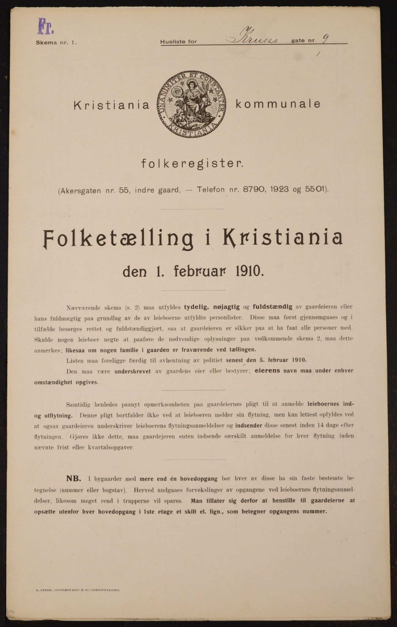 OBA, Kommunal folketelling 1.2.1910 for Kristiania, 1910, s. 53351