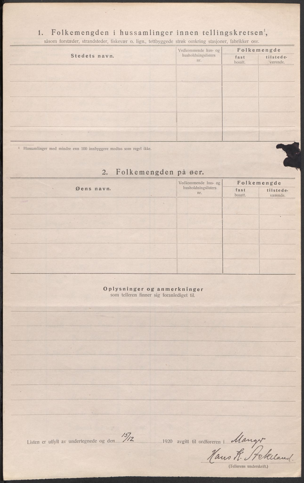 SAB, Folketelling 1920 for 1261 Manger herred, 1920, s. 51