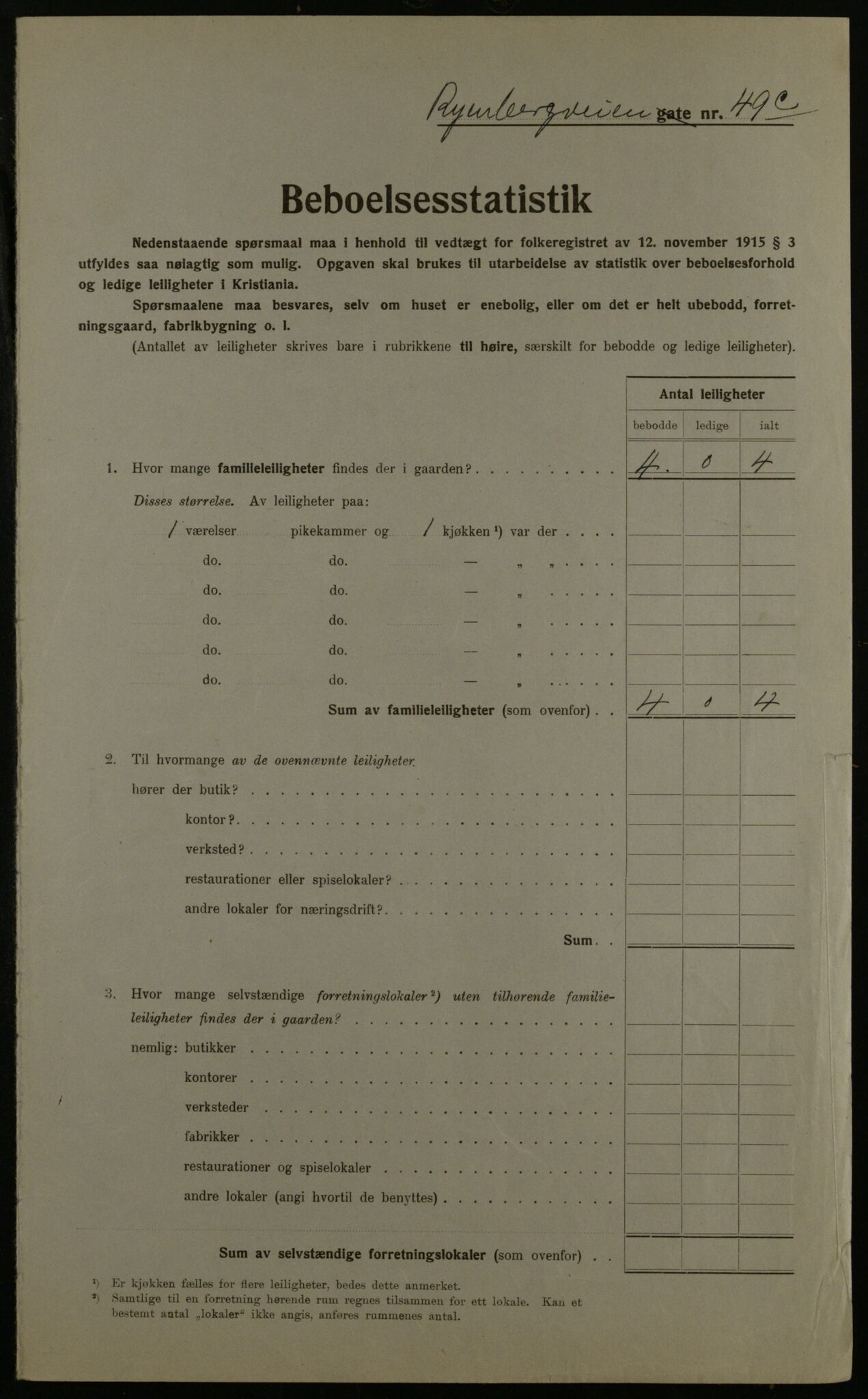 OBA, Kommunal folketelling 1.12.1923 for Kristiania, 1923, s. 95076