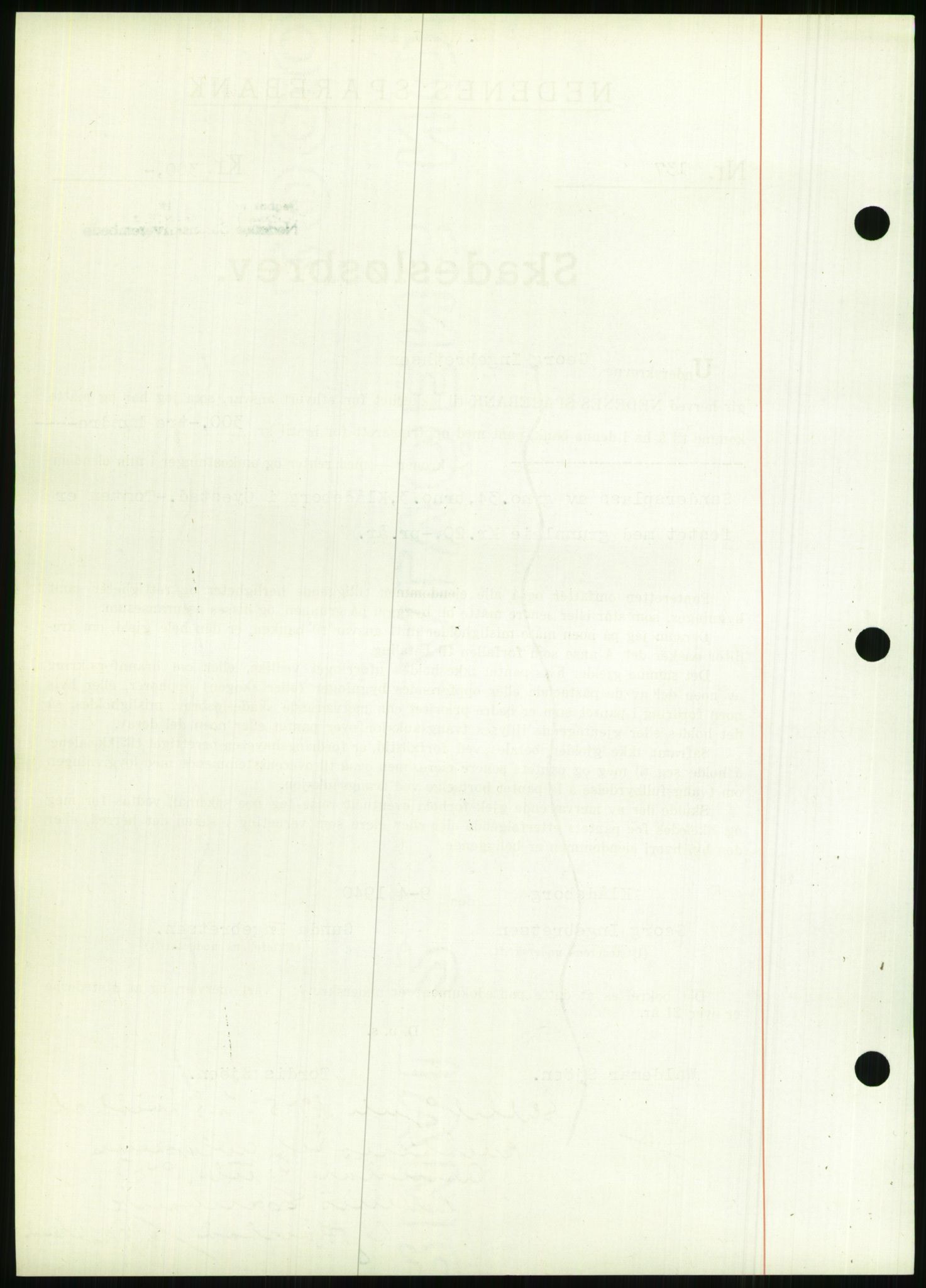 Nedenes sorenskriveri, SAK/1221-0006/G/Gb/Gbb/L0001: Pantebok nr. I, 1939-1942, Dagboknr: 457/1940
