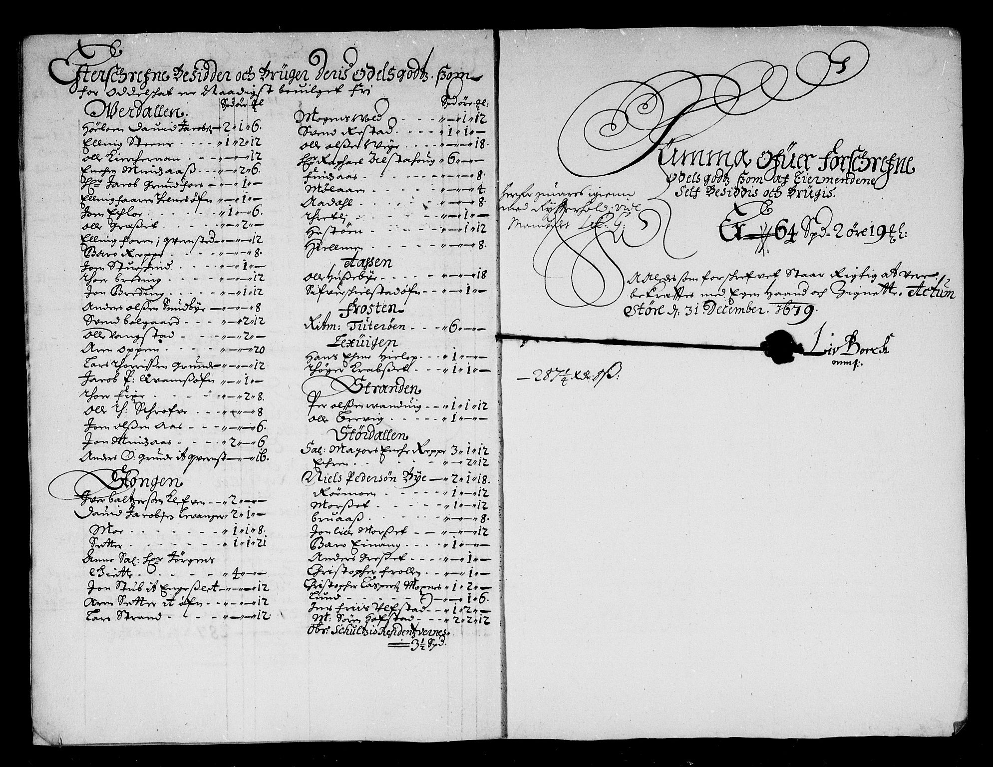 Rentekammeret inntil 1814, Reviderte regnskaper, Stiftamtstueregnskaper, Trondheim stiftamt og Nordland amt, AV/RA-EA-6044/R/Re/L0054: Trondheim stiftamt og Nordland amt, 1679