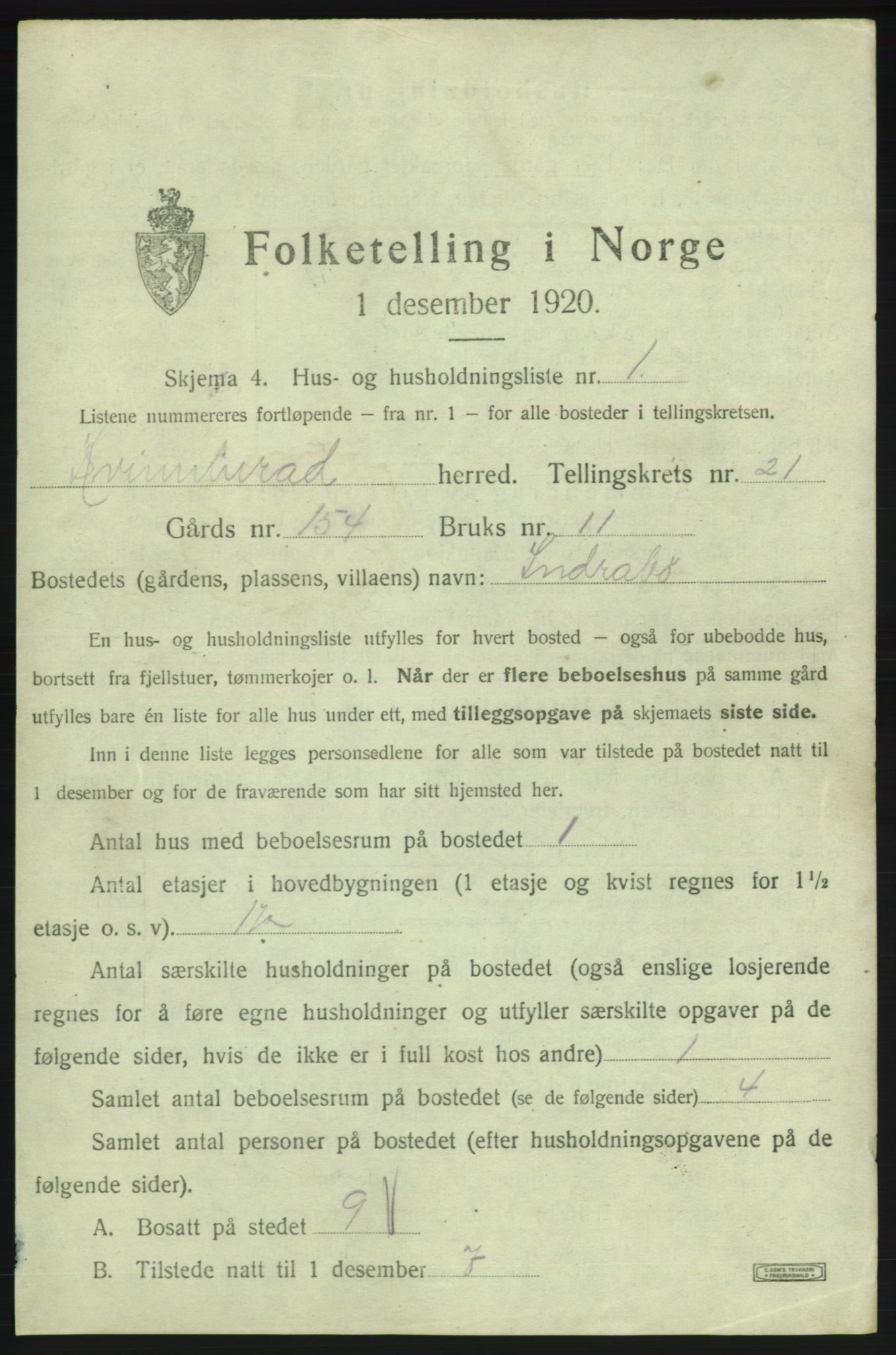 SAB, Folketelling 1920 for 1224 Kvinnherad herred, 1920, s. 3290
