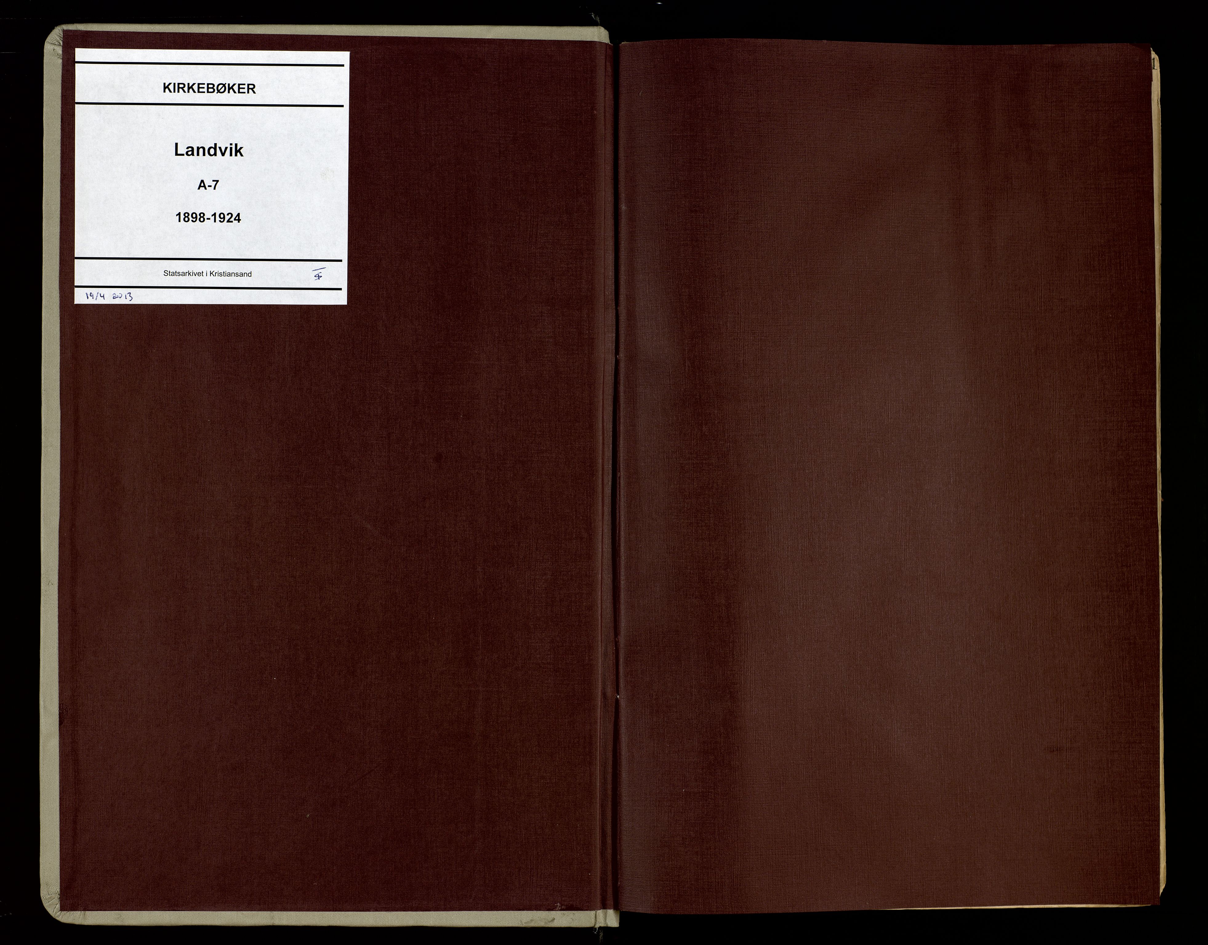 Hommedal sokneprestkontor, SAK/1111-0023/F/Fa/Fab/L0007: Ministerialbok nr. A 7, 1898-1924