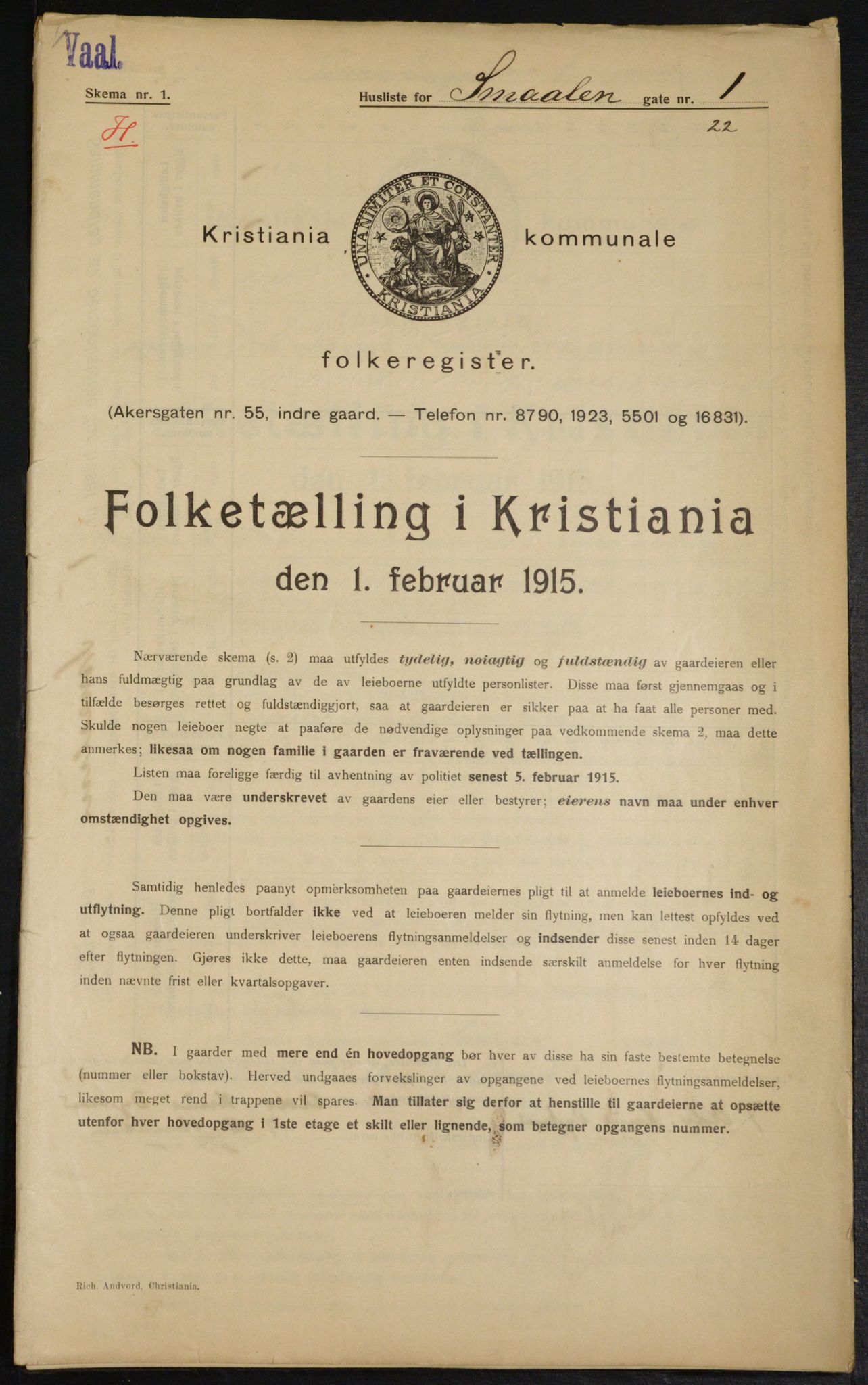 OBA, Kommunal folketelling 1.2.1915 for Kristiania, 1915, s. 97568