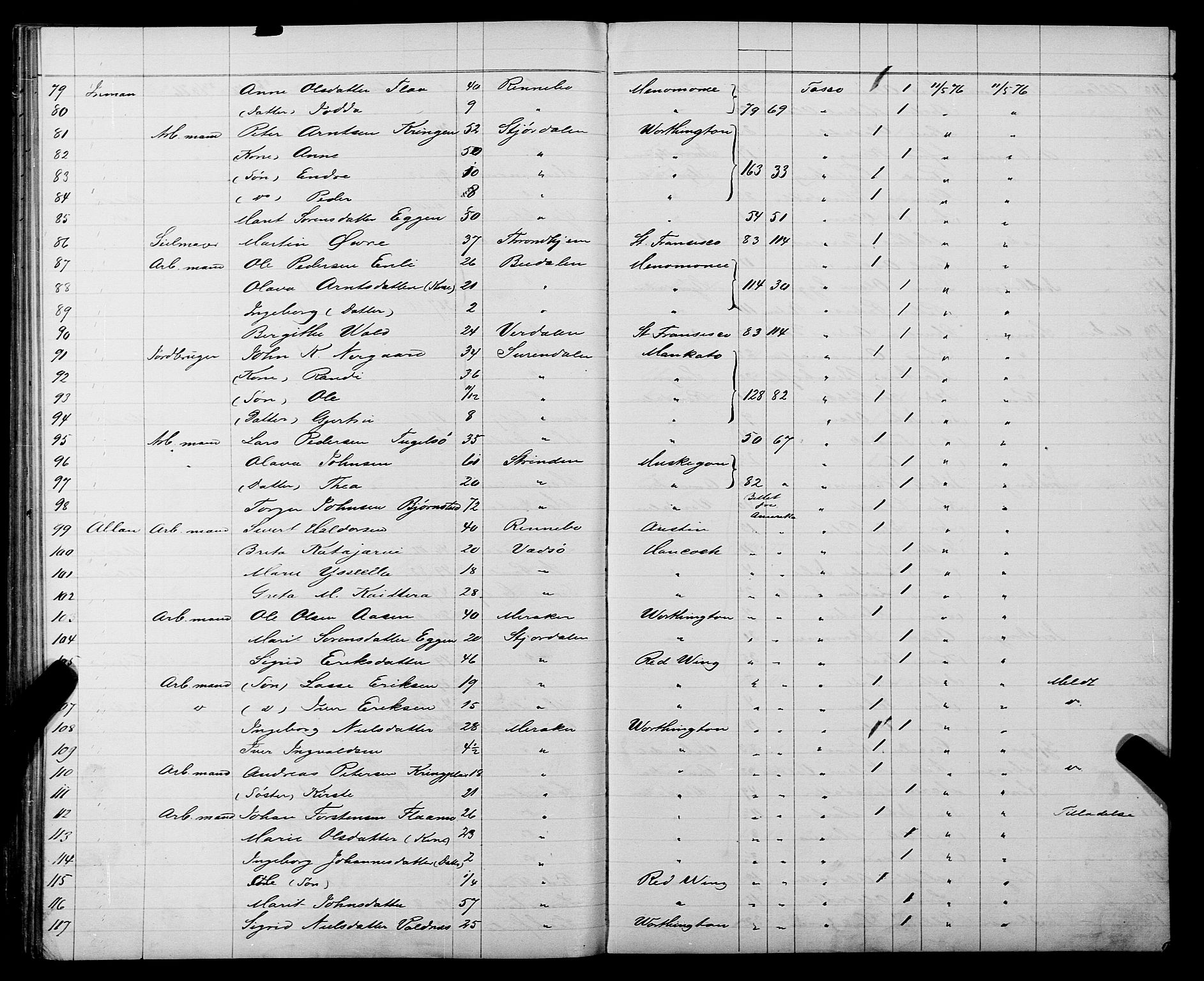 Trondheim politikammer, AV/SAT-A-1887/1/32/L0003: Emigrantprotokoll III, 1872-1878