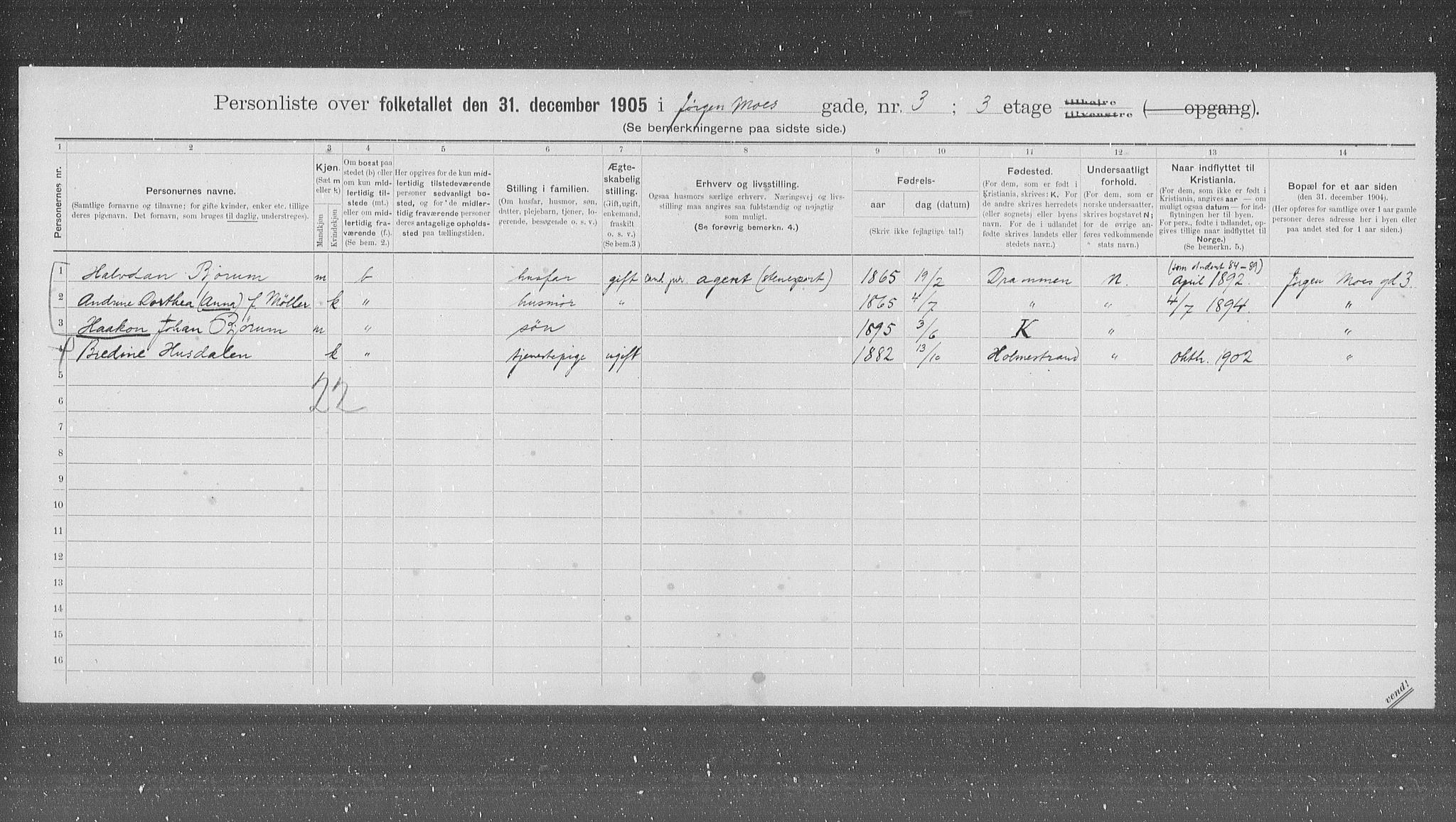 OBA, Kommunal folketelling 31.12.1905 for Kristiania kjøpstad, 1905, s. 25059