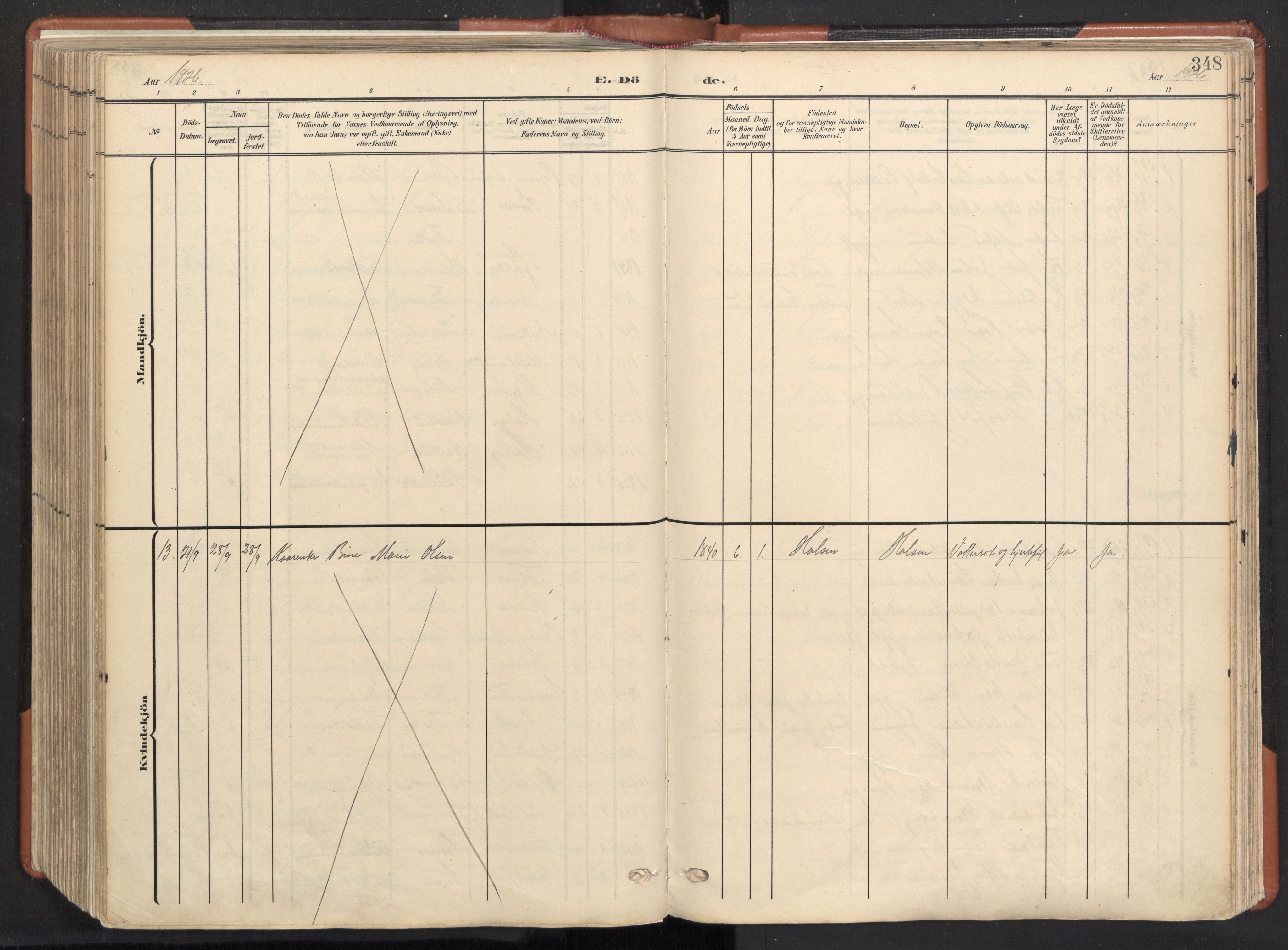 Ministerialprotokoller, klokkerbøker og fødselsregistre - Nordland, AV/SAT-A-1459/817/L0265: Ministerialbok nr. 817A05, 1908-1944, s. 348