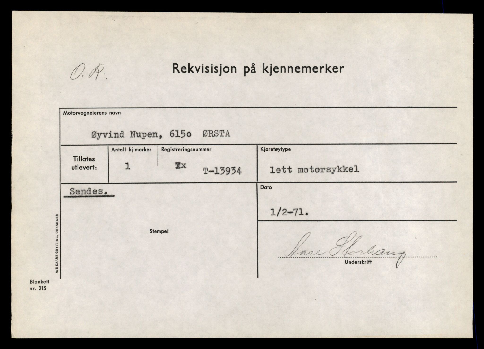 Møre og Romsdal vegkontor - Ålesund trafikkstasjon, AV/SAT-A-4099/F/Fe/L0042: Registreringskort for kjøretøy T 13906 - T 14079, 1927-1998, s. 412
