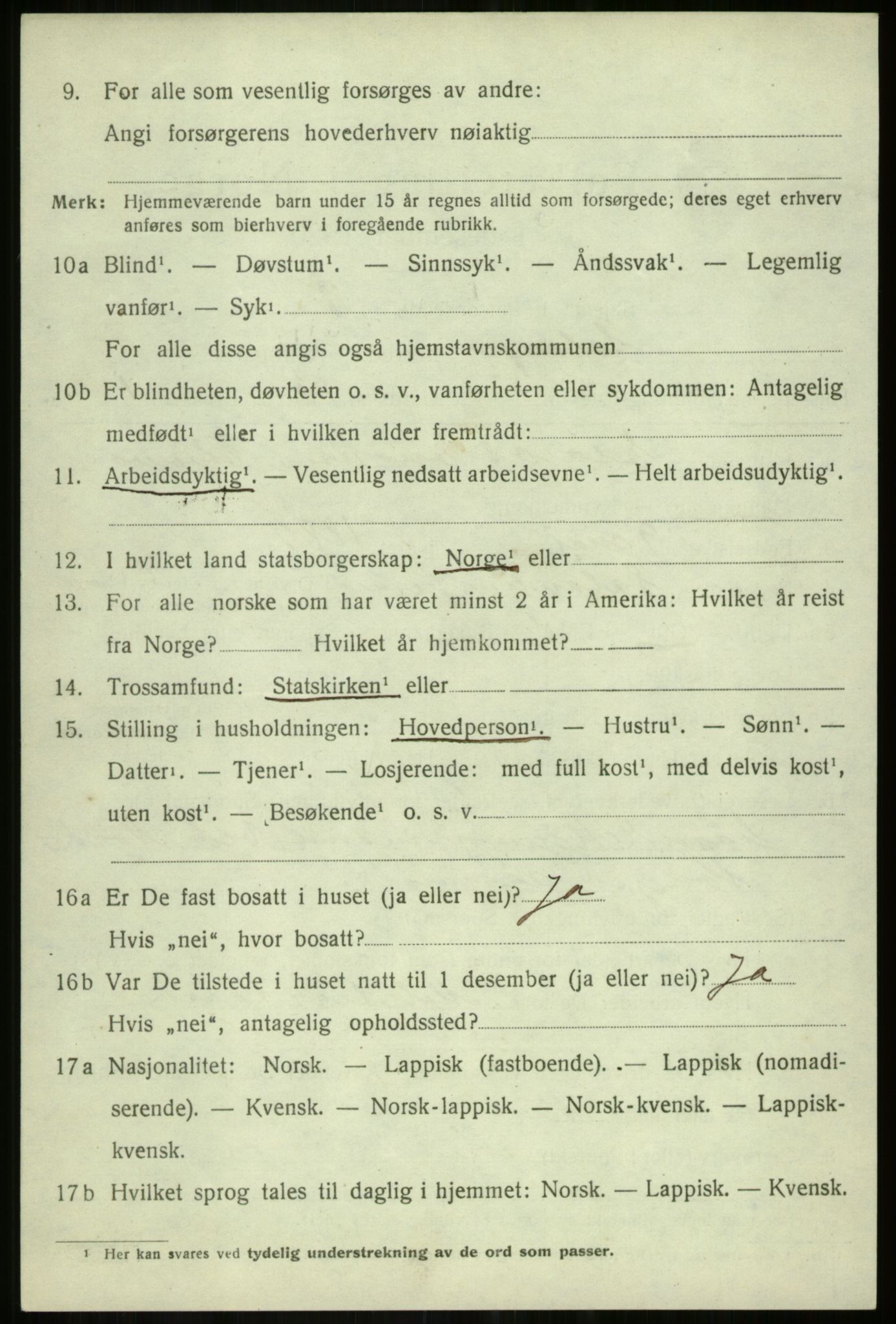 SATØ, Folketelling 1920 for 1921 Salangen herred, 1920, s. 4645
