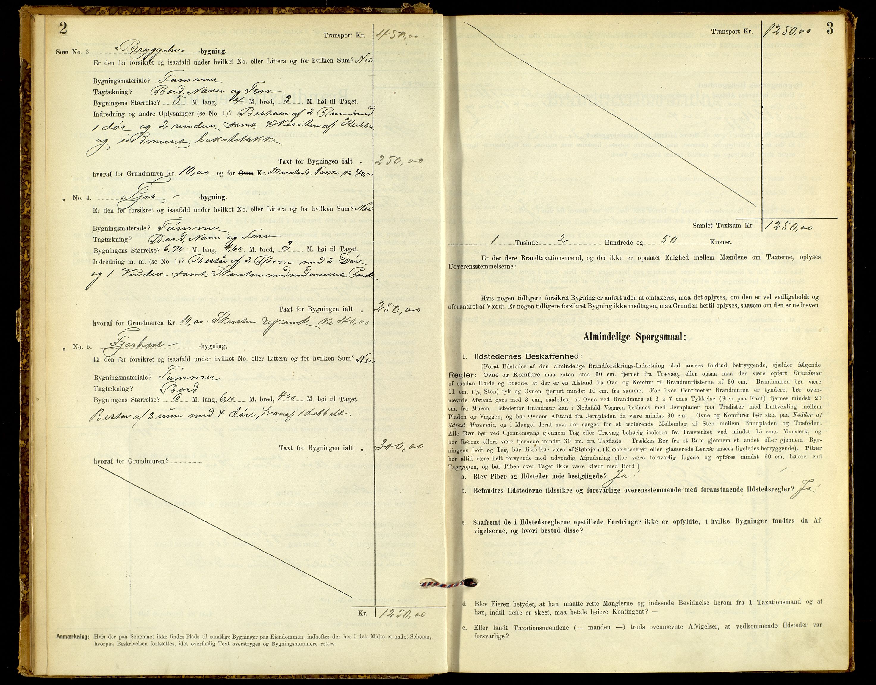 Norges Brannkasse, Alvdal og Folldal, AV/SAH-NBRANA-026/F/L0005: Branntakstprotokoll, 1894-1923, s. 2-3