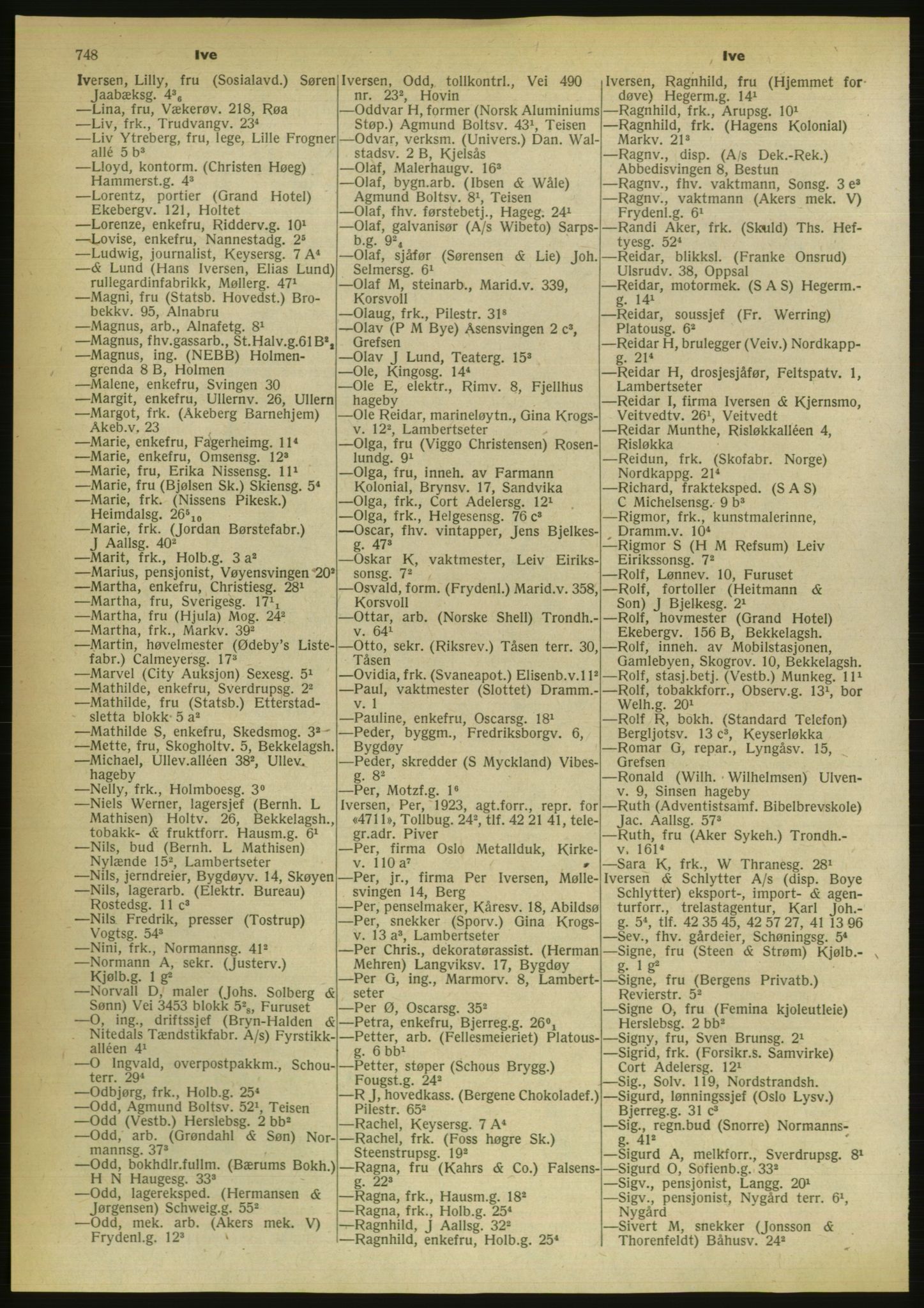 Kristiania/Oslo adressebok, PUBL/-, 1956-1957, s. 748