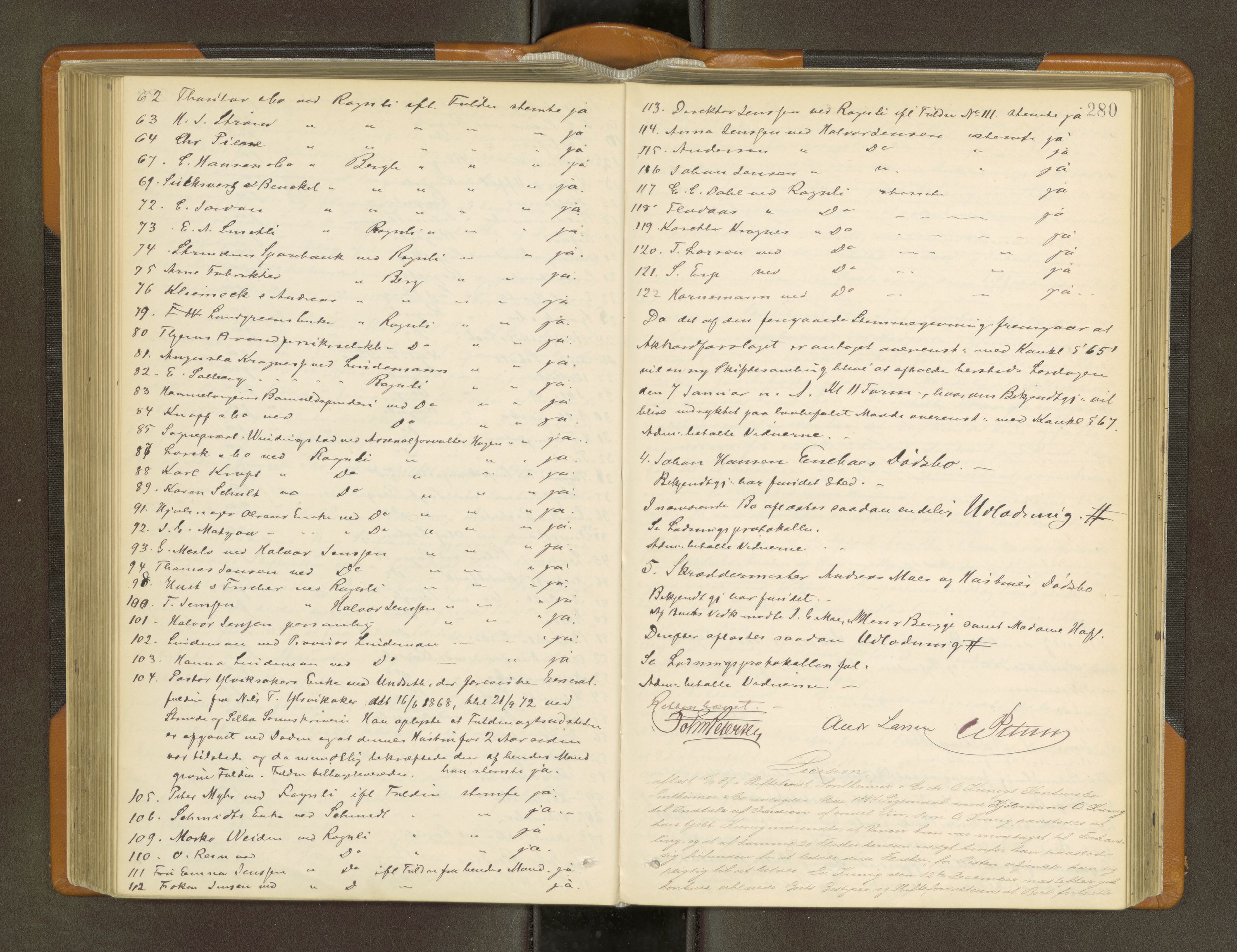 Trondheim byfogd, AV/SAT-A-0003/1/3/3B/L0010: Skiftebehandlingsprotokoll (u/ register) U, 1884-1890, s. 280